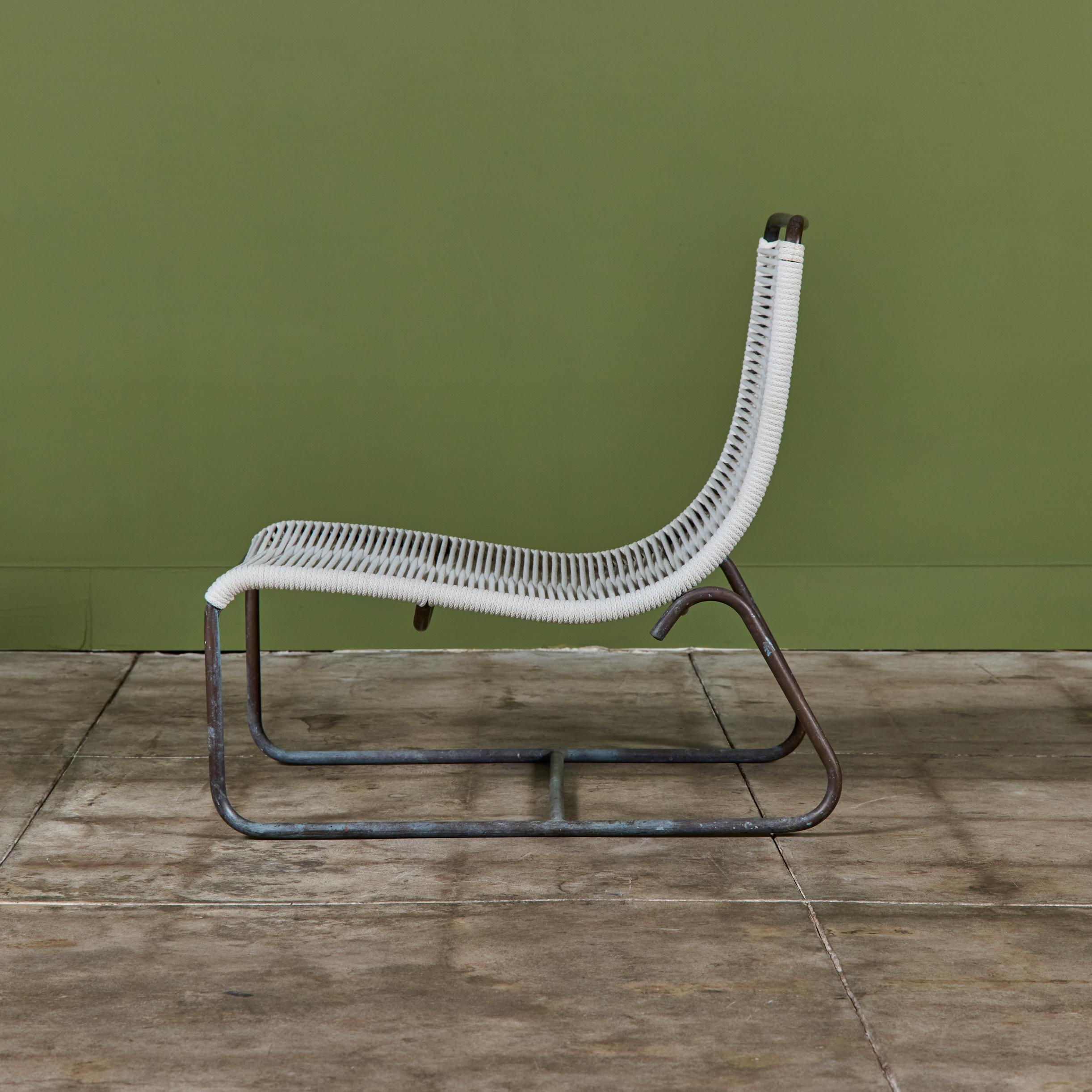 Bronze Patio Sleigh Chair by Walter Lamb for Brown Jordan For Sale 1