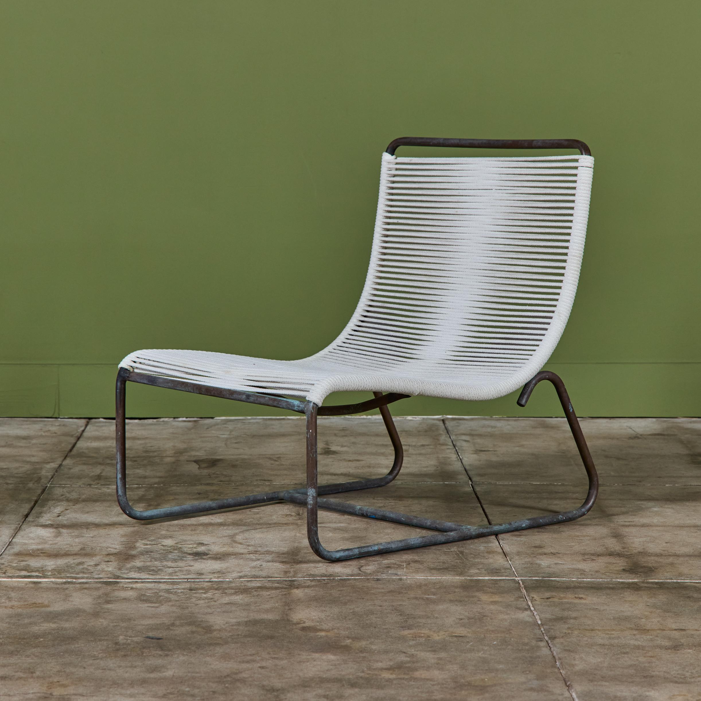 Bronze Patio Sleigh Chair by Walter Lamb for Brown Jordan For Sale 2