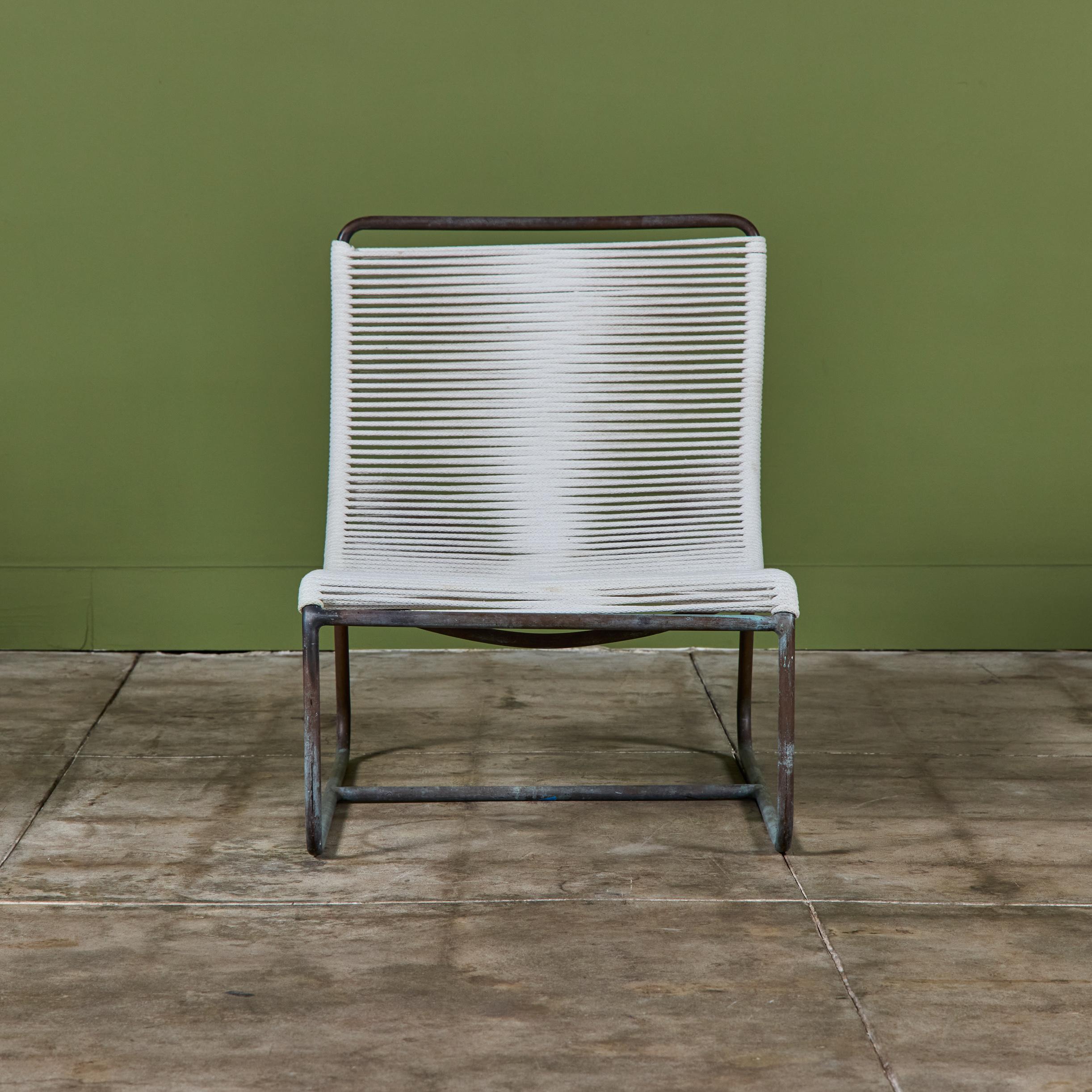 Bronze Patio Sleigh Chair by Walter Lamb for Brown Jordan For Sale 3