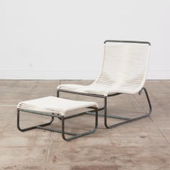 Bronze Patio Sleigh Chair & Ottoman by Walter Lamb for Brown Jordan