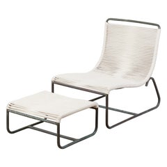Bronze Patio Sleigh Chair & Ottoman by Walter Lamb for Brown Jordan