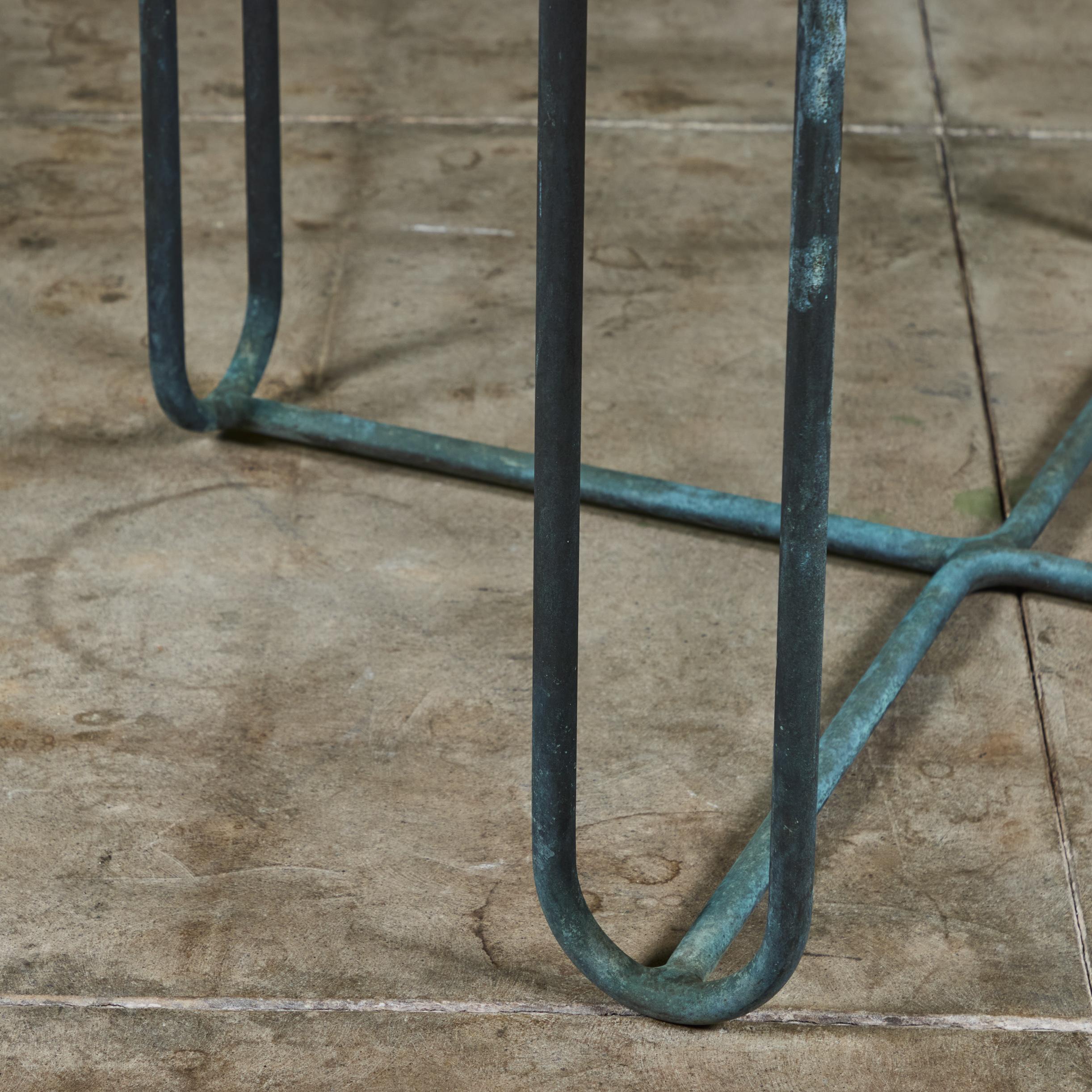 Mesa de comedor cuadrada de bronce para patio de Walter Lamb para Brown Jordan en venta 6