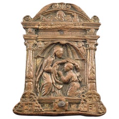 Antique Bronze Pax or Pax Board, 16th Century