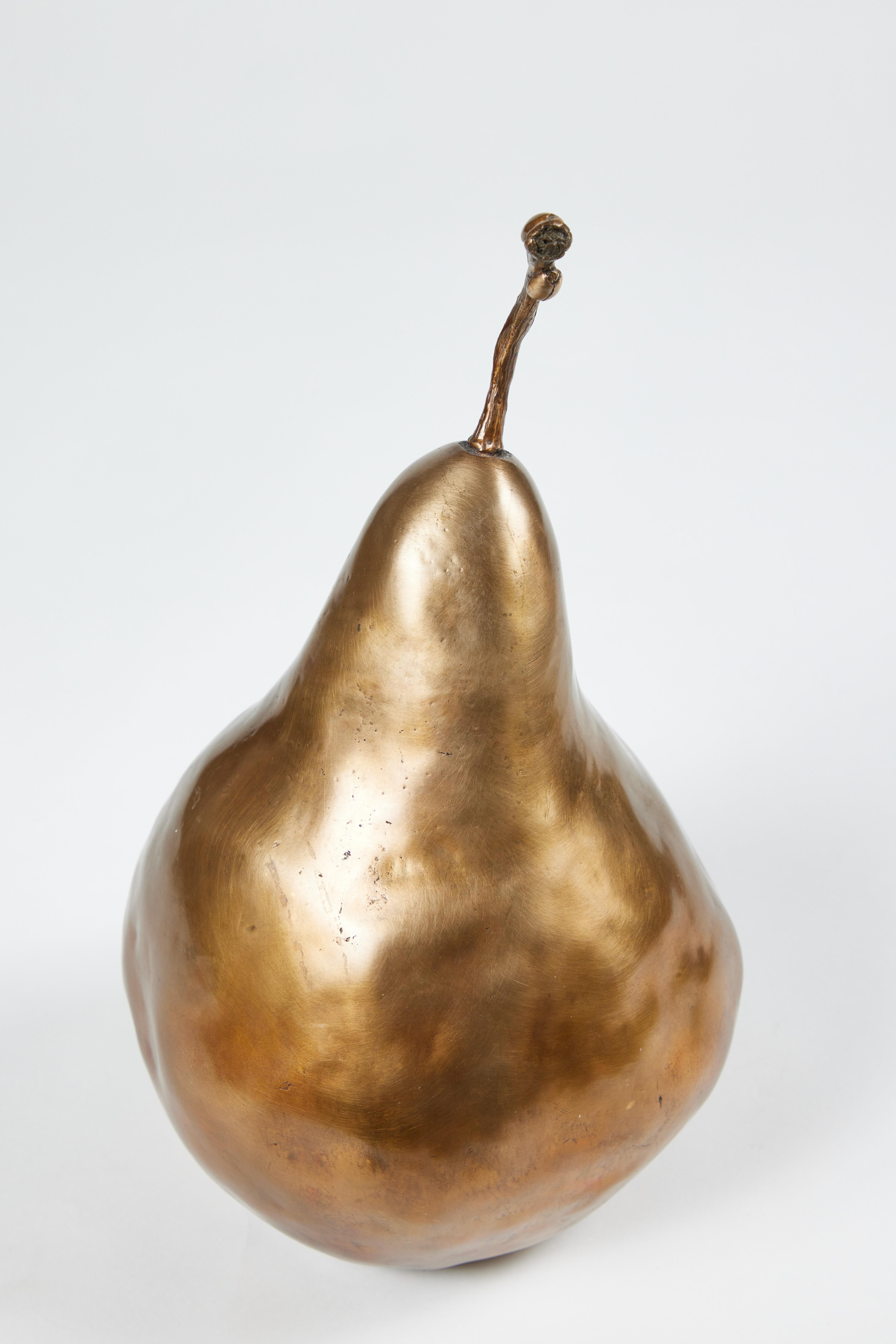 Bronze Pear Sculpture by Erik Peterson For Sale 2