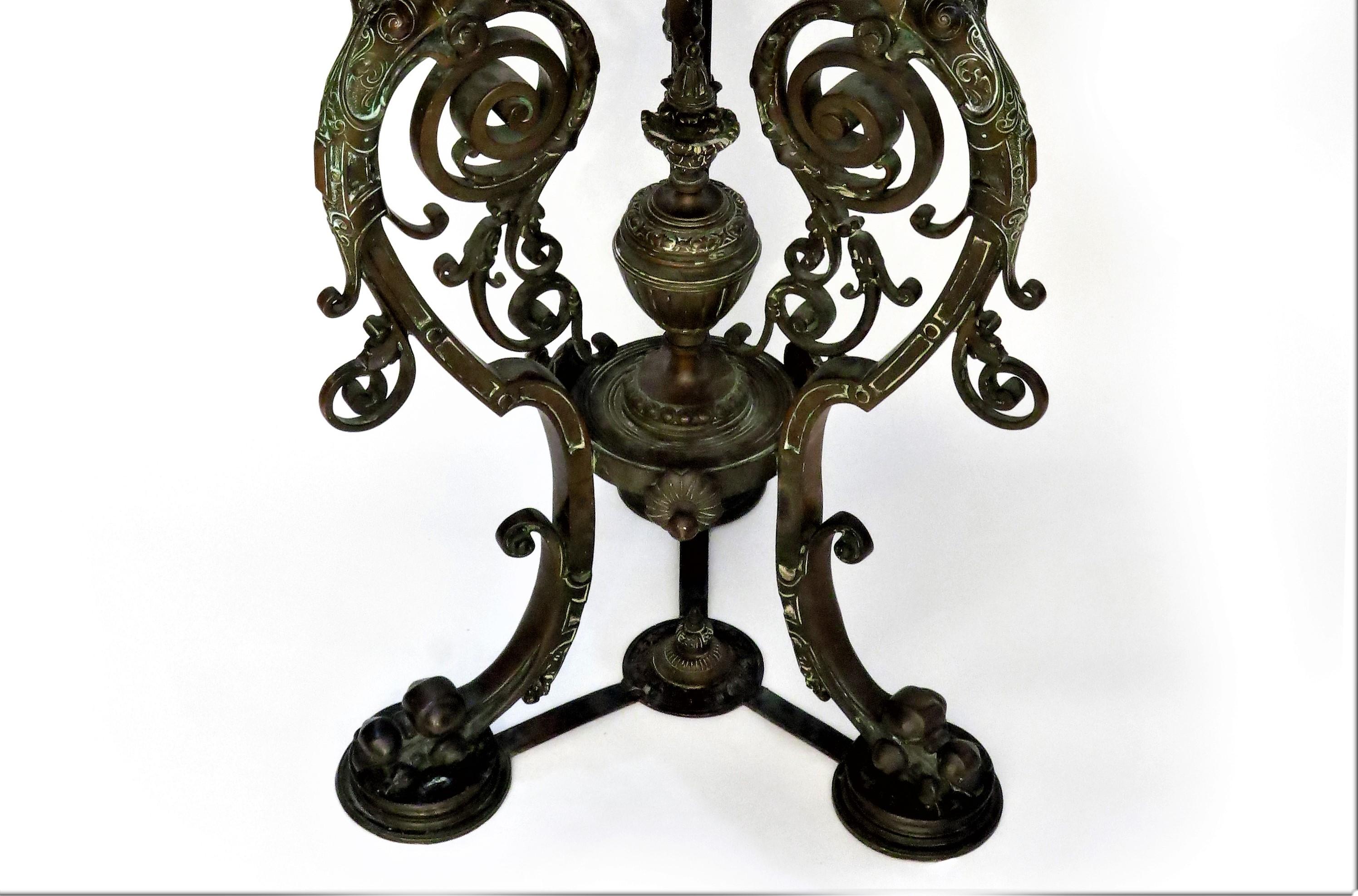 Gothic Revival Bronze Pedestal Napoleon III in Gothic Style Viollet-le-Duc