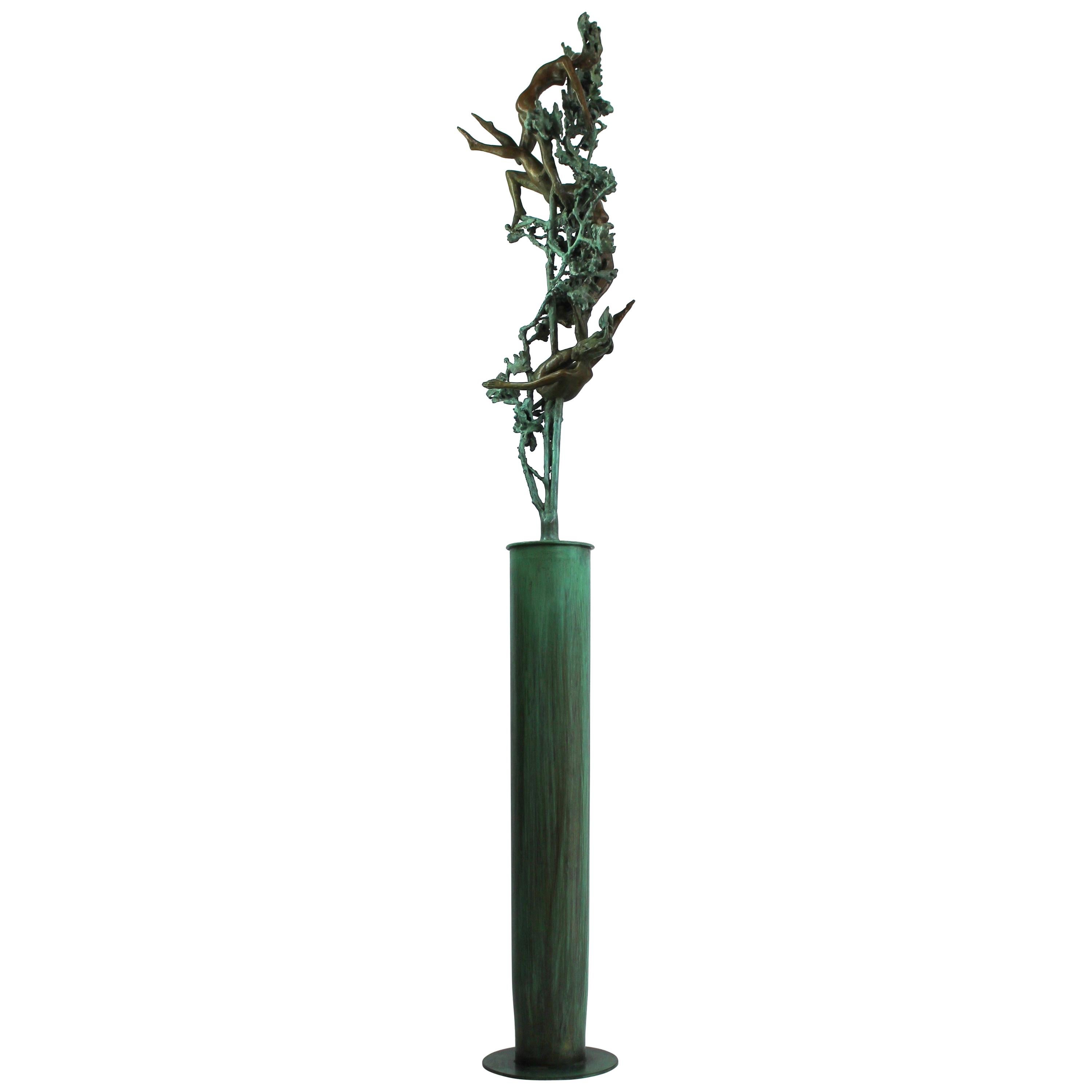 Bronze Pedestal Sculpture 'A Memory' For Sale
