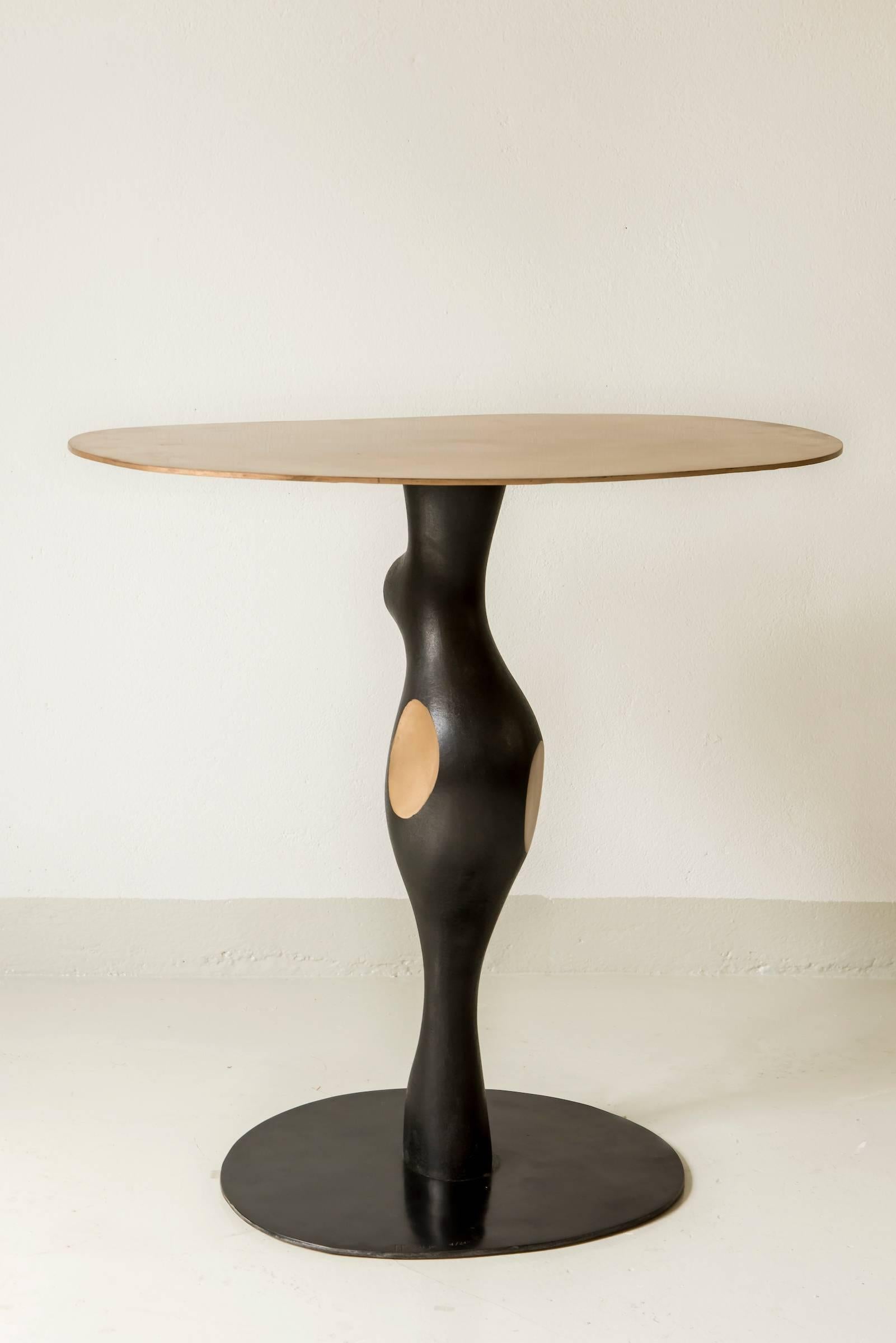 French Bronze Pedestal Table by Jacques Jarrige 