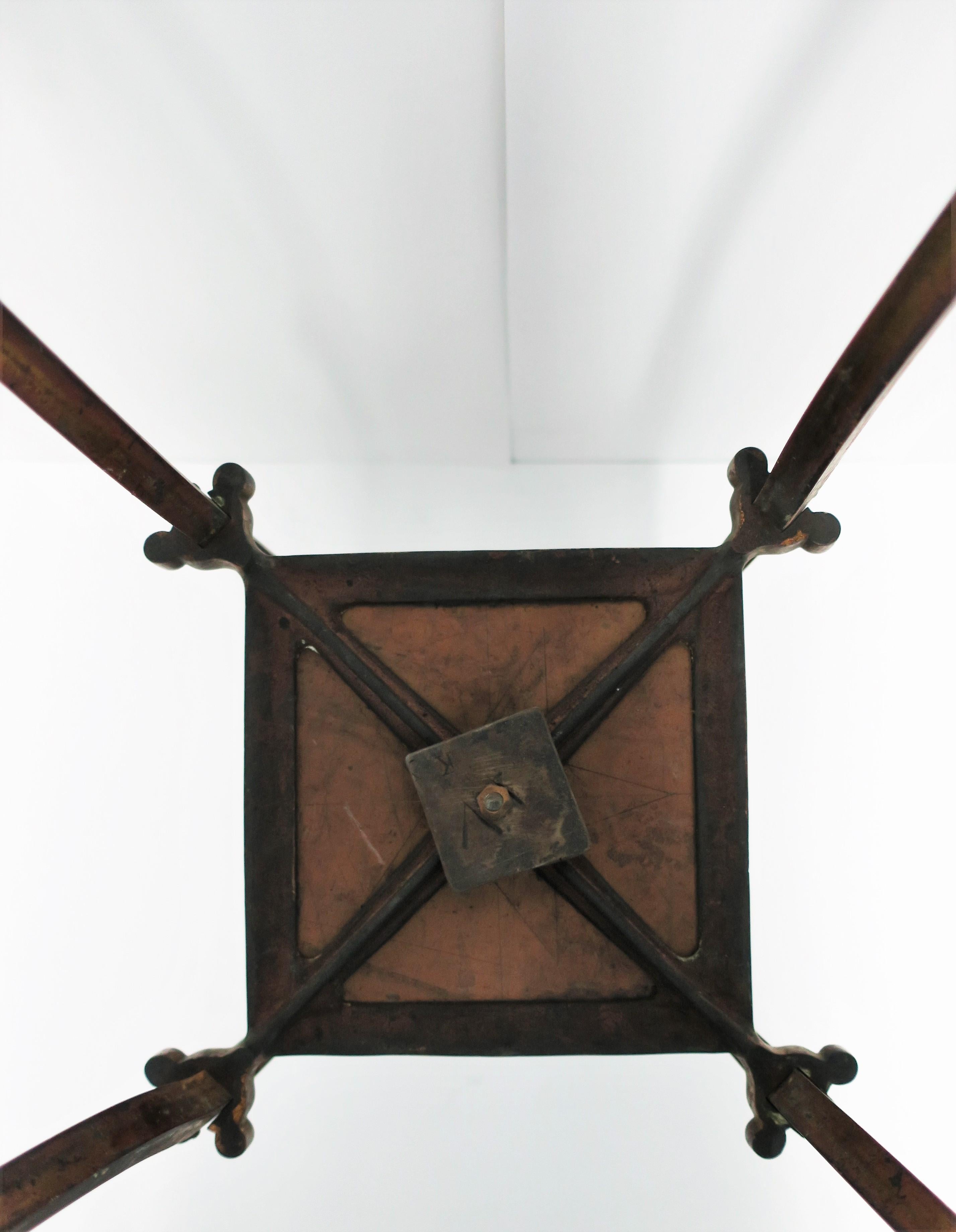 Bronze Pedestal Table with Shelf and Decorative Paw Feet, circa 19th Century 9