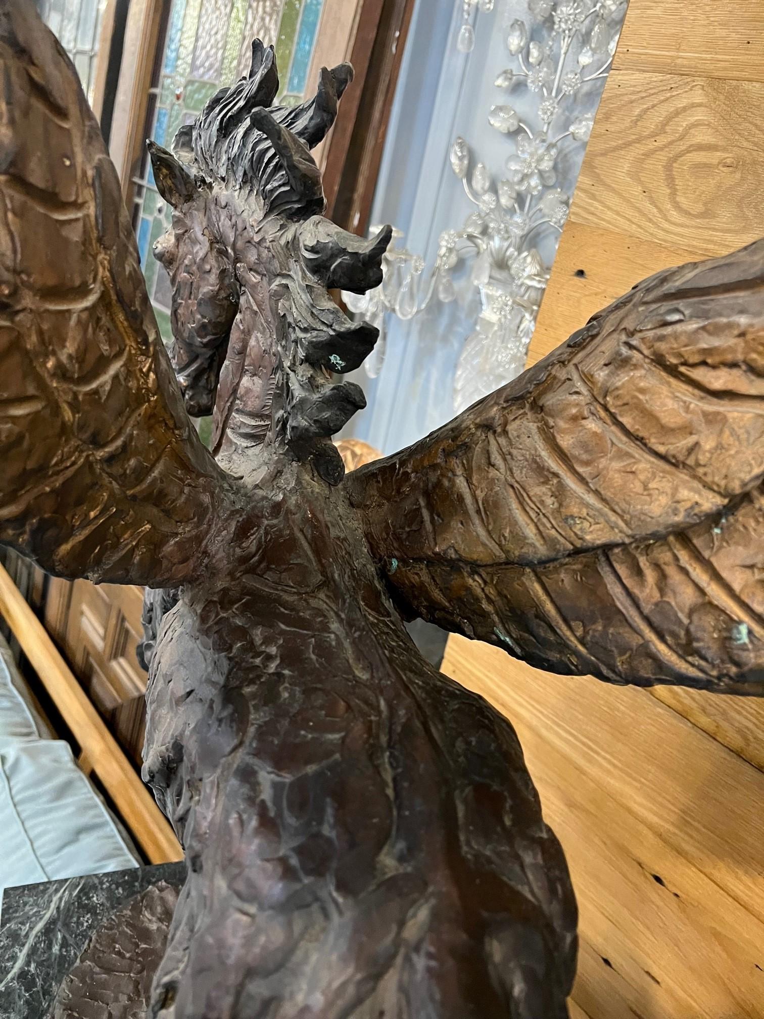 Bronze Pegasus Statue by Laszio Ispanky Numbered 2/25 Excalibur NY For Sale 1