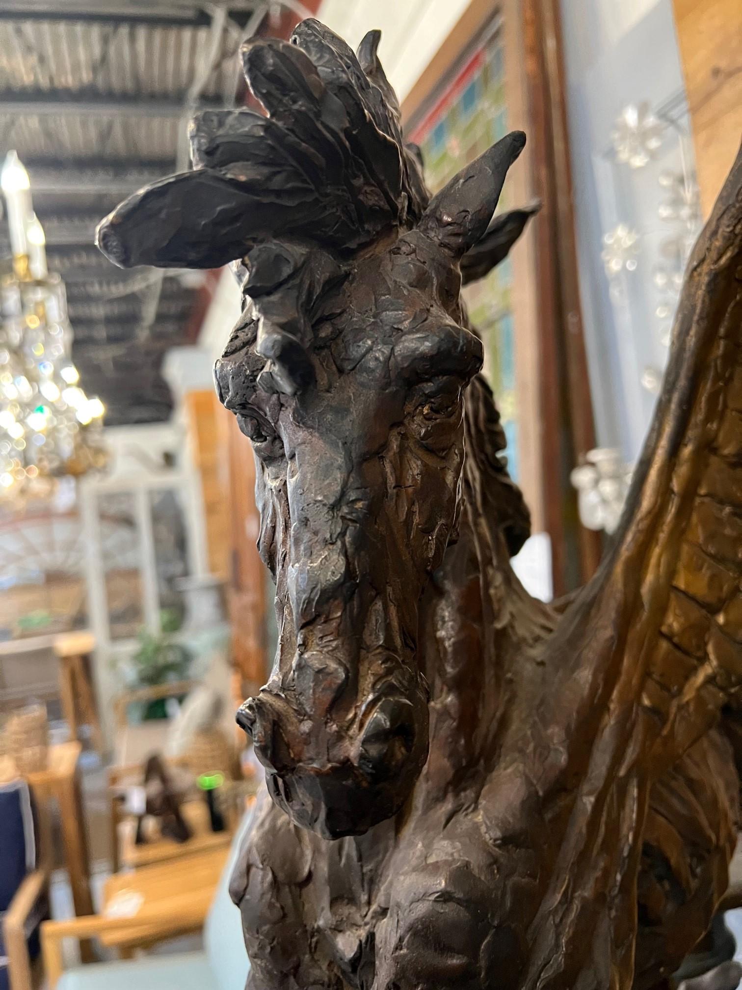 American Bronze Pegasus Statue by Laszio Ispanky Numbered 2/25 Excalibur NY For Sale
