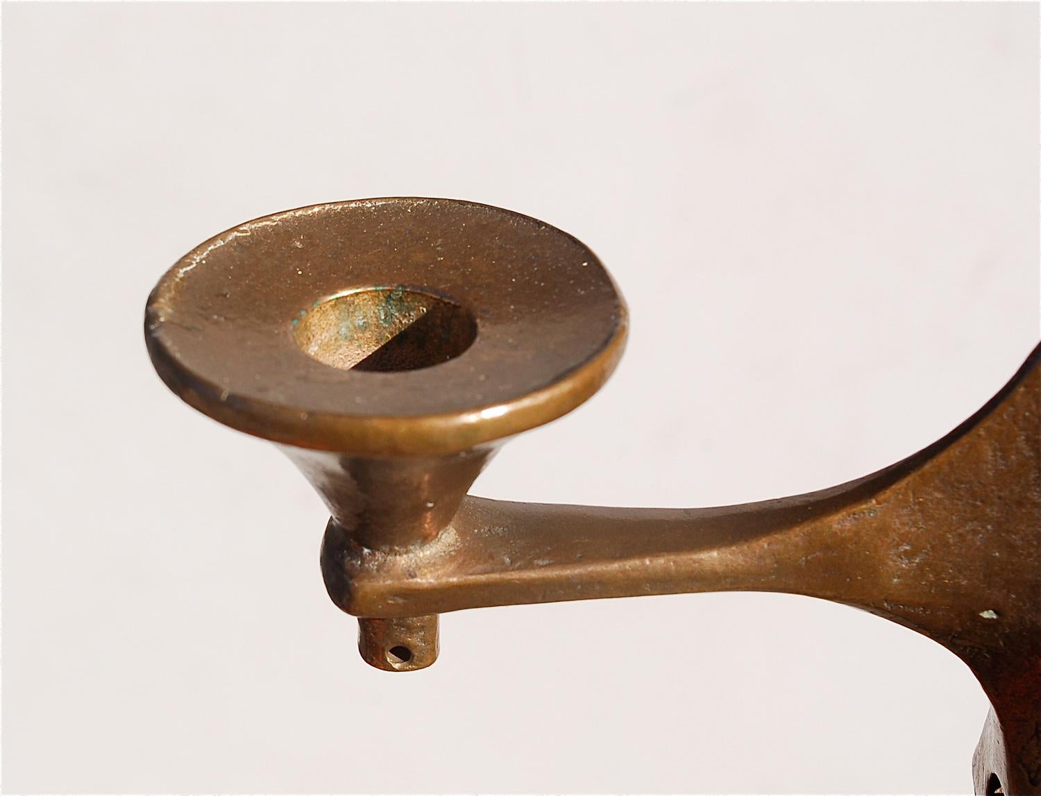 Mid-Century Modern Bronze Pendant Candle Holder by Harjes, Mid-20th Century, Germany For Sale