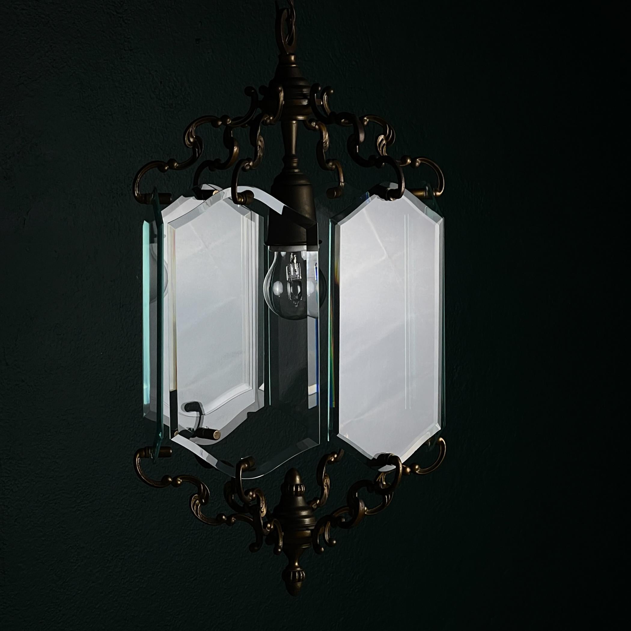 Lampada a sospensione in bronzo, nello stile di Pietro Chiesa Per Fontana Arte, Italia, anni '50 in vendita 8