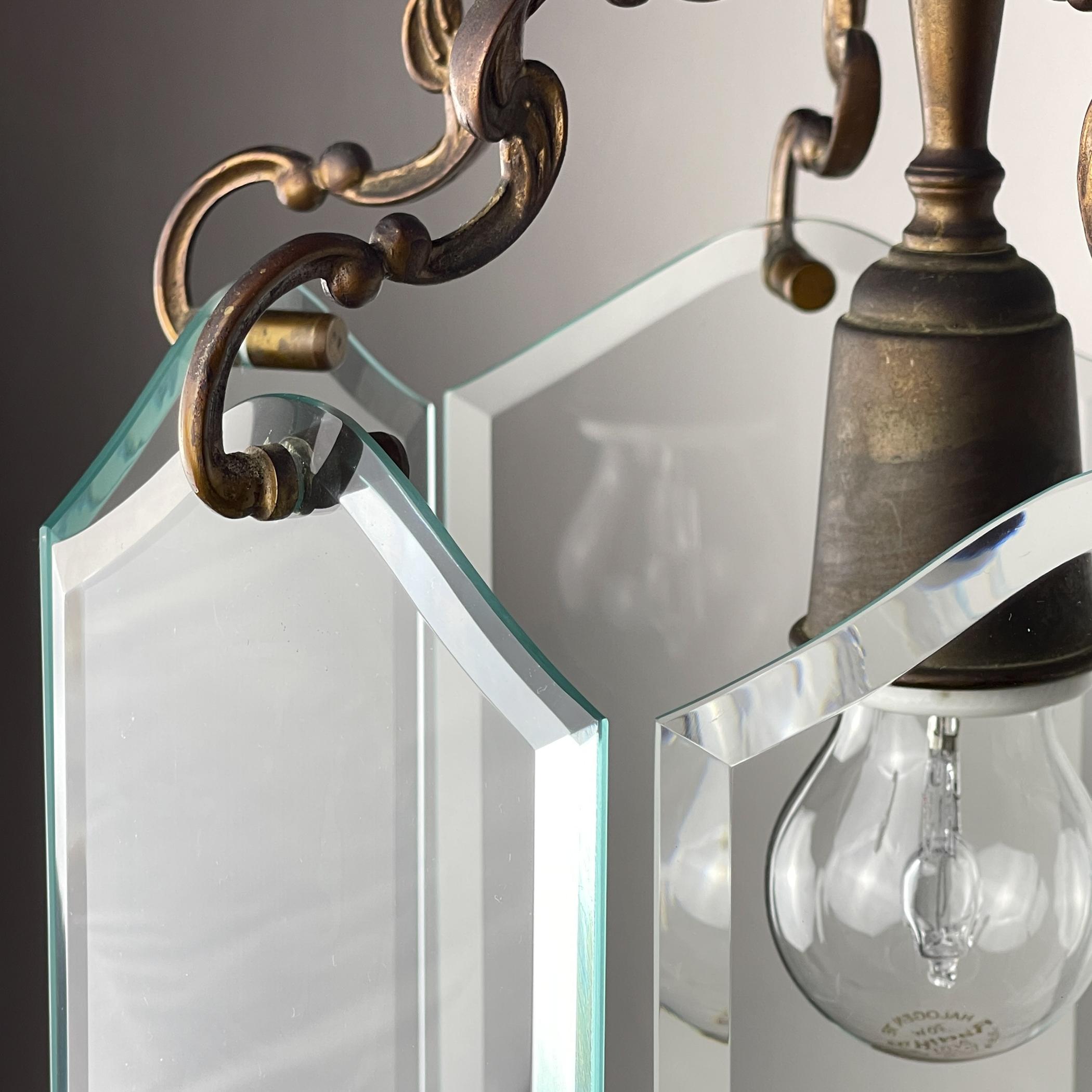 Lampada a sospensione in bronzo, nello stile di Pietro Chiesa Per Fontana Arte, Italia, anni '50 in vendita 11