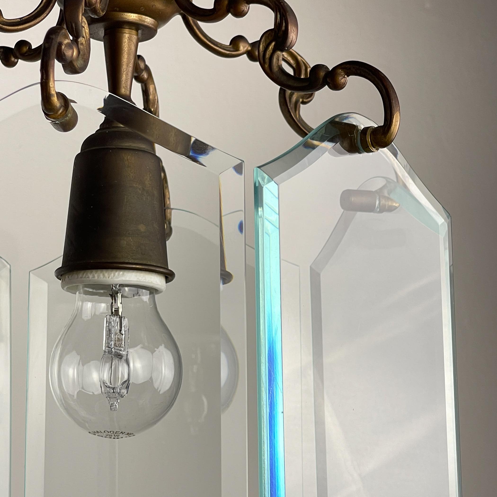 Lampada a sospensione in bronzo, nello stile di Pietro Chiesa Per Fontana Arte, Italia, anni '50 in vendita 12