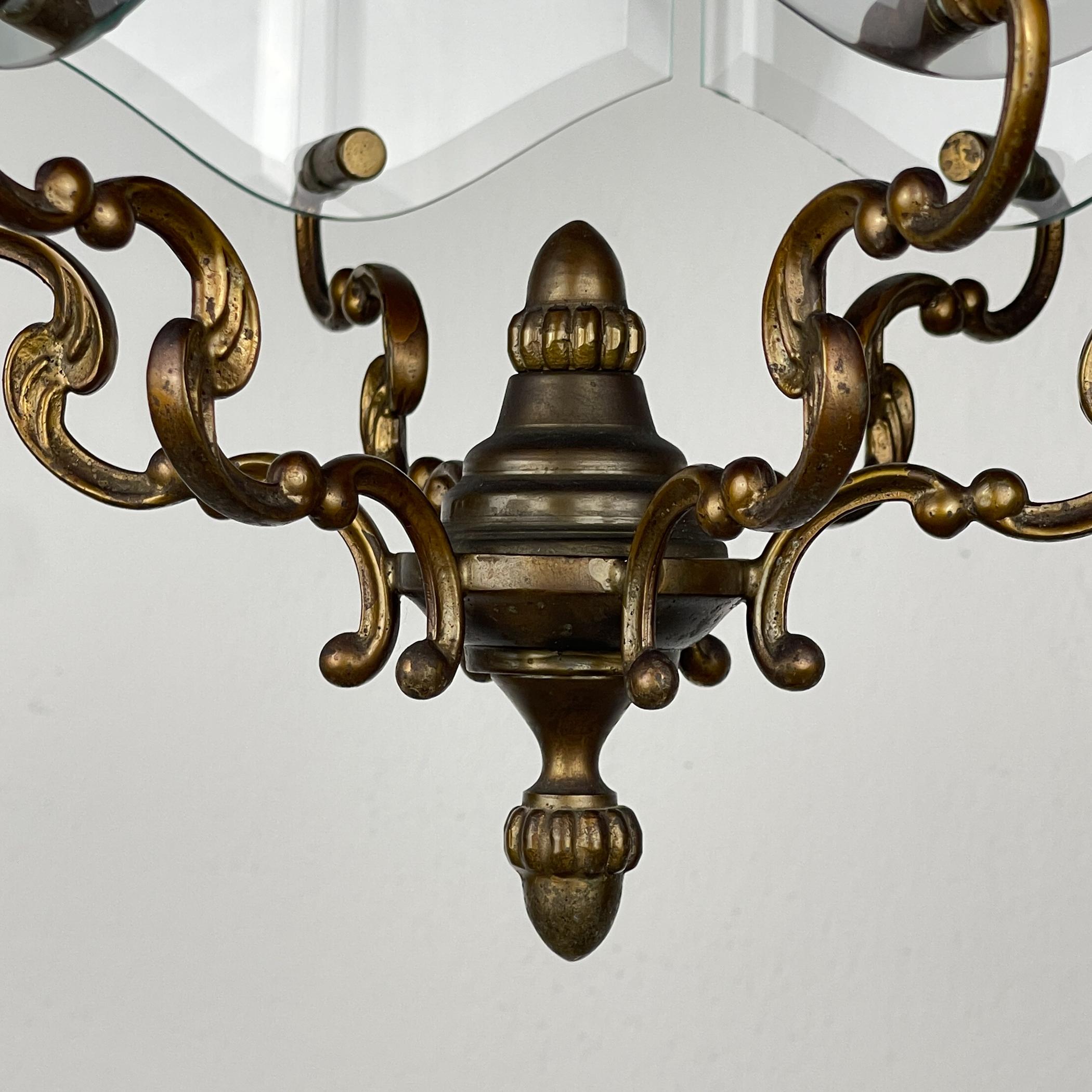 Lampada a sospensione in bronzo, nello stile di Pietro Chiesa Per Fontana Arte, Italia, anni '50 in vendita 13