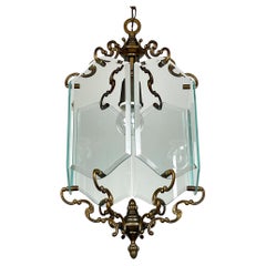 Lampada a sospensione in bronzo, nello stile di Pietro Chiesa Per Fontana Arte, Italia, anni '50