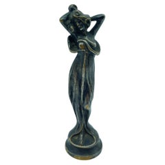 Bronze Petschaft Seal "Lady" Monogram "a" Around 1900