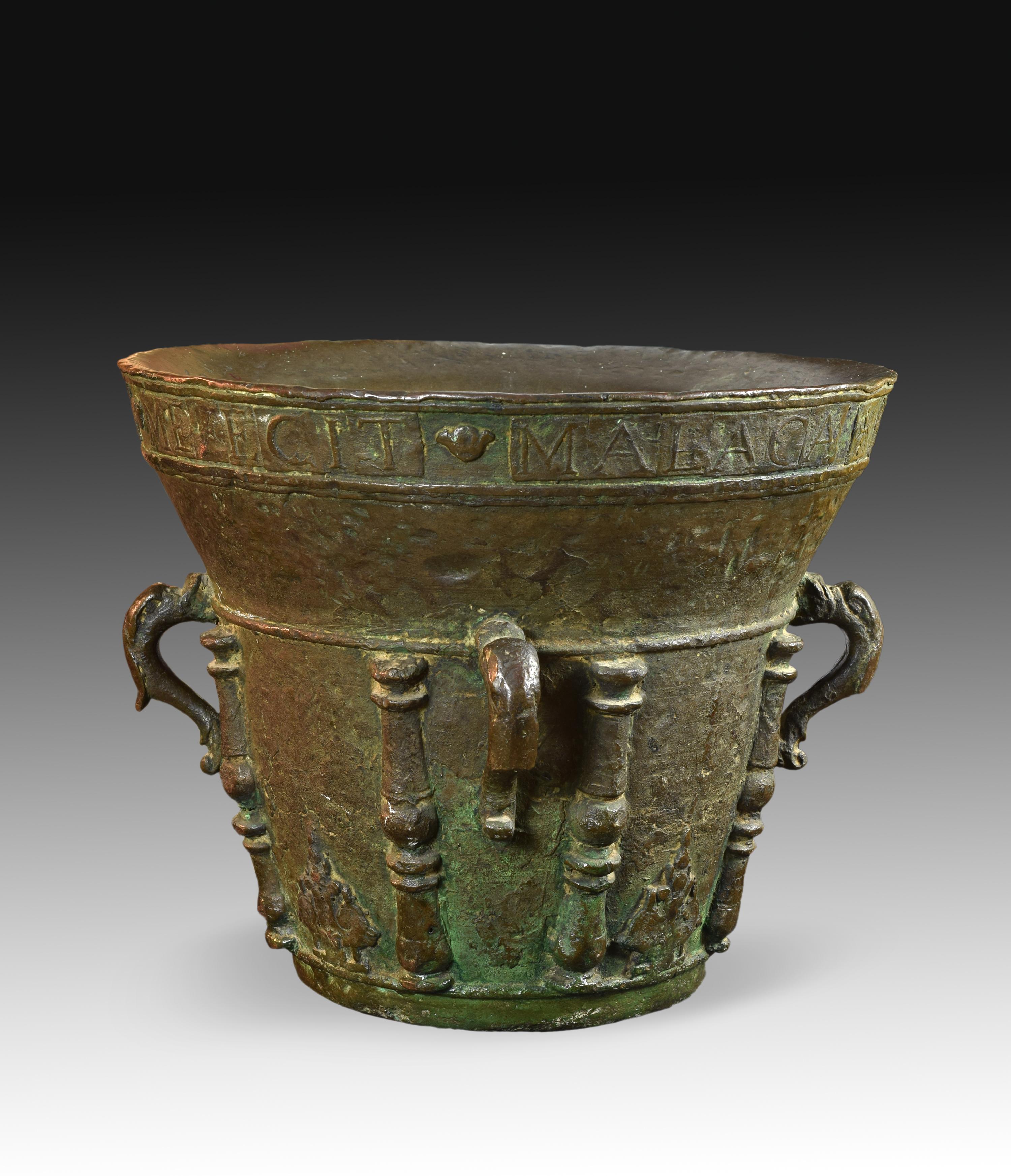 Neoclassical Bronze Pharmacy Mortar, Signed and Dated 'Bargas, 1711'