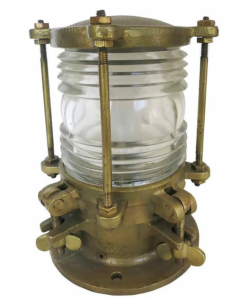 American Bronze Piling Nautical Dock Light with Fresnel Lens