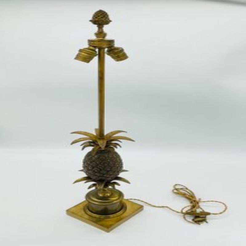 Brass Bronze Pineapple Table Lamp, 1960s For Sale