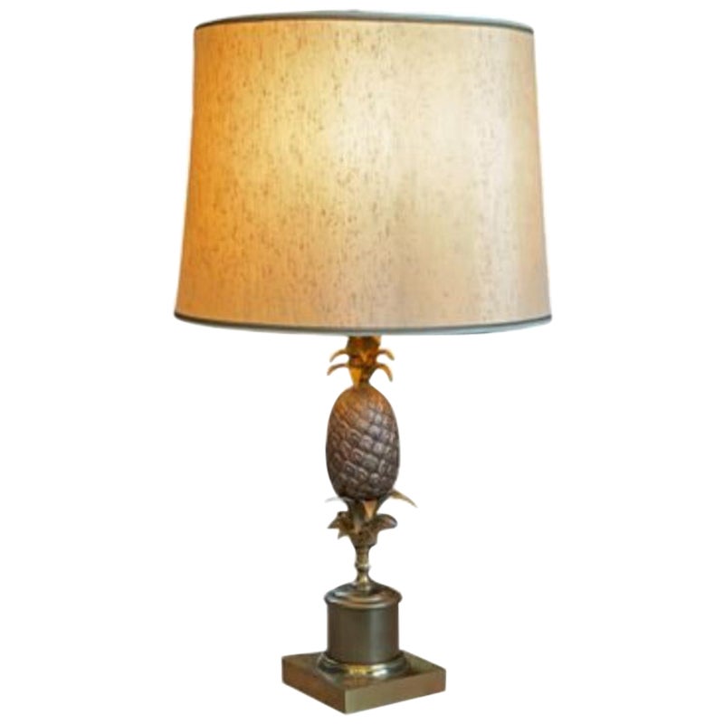Bronze Pineapple Table Lamp, 1960s For Sale