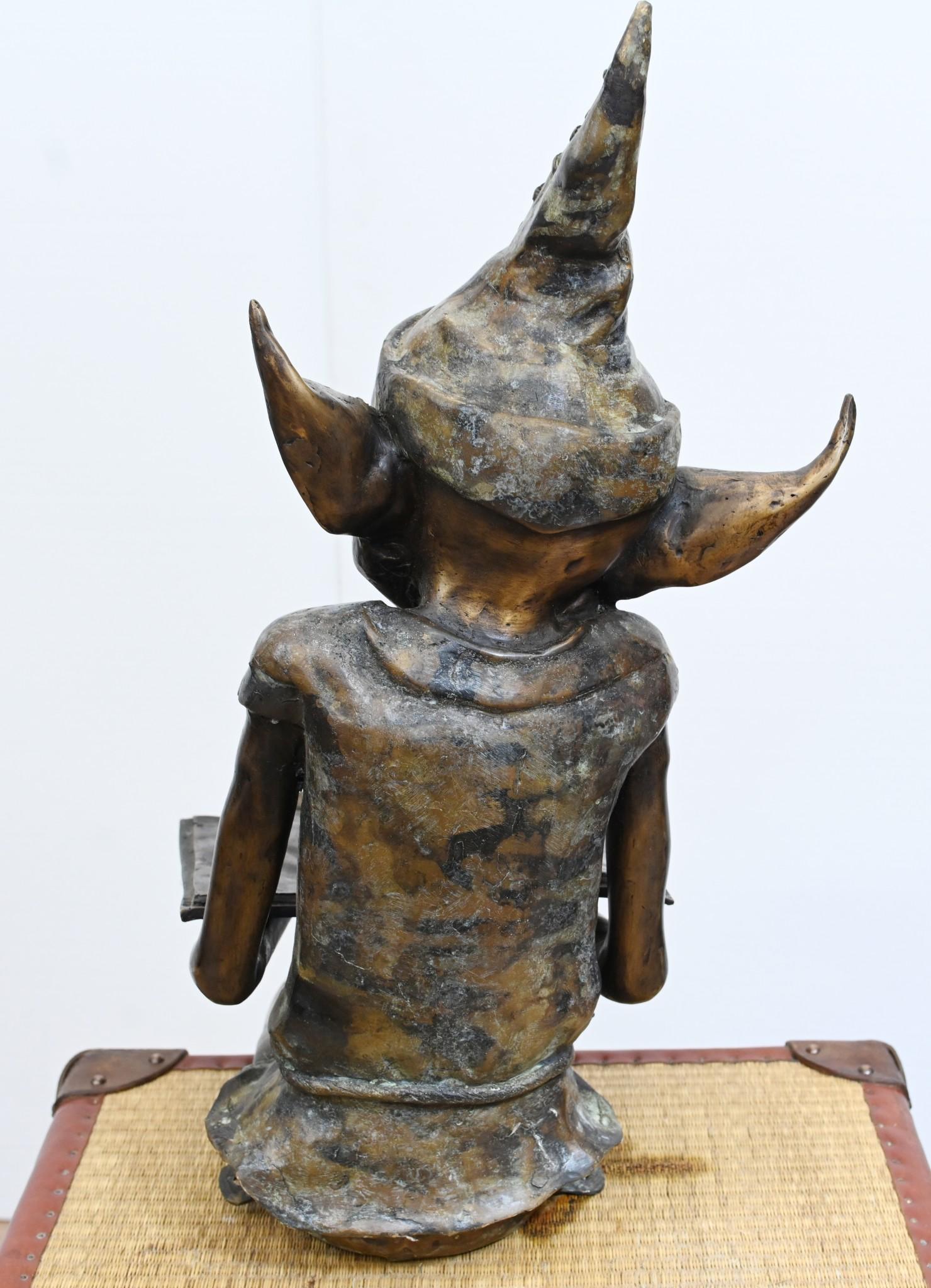 Bronze Pixie Fairey Statue Reading Elph and Safety Manual For Sale 1