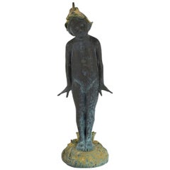 Bronze Pixie Fairy Garden Statue Fountain