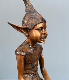 Bronze Pixie Fishing Mushroom Bronze Elph Celtic Fairey