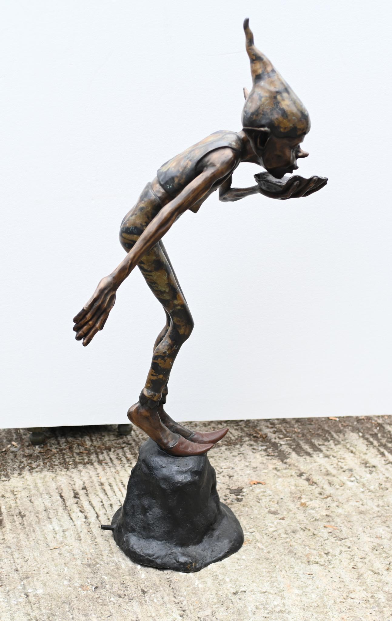 Fontana di bronzo Pixie Elph Fairey Statua da giardino in fusione celtica In condizioni buone in vendita a Potters Bar, GB