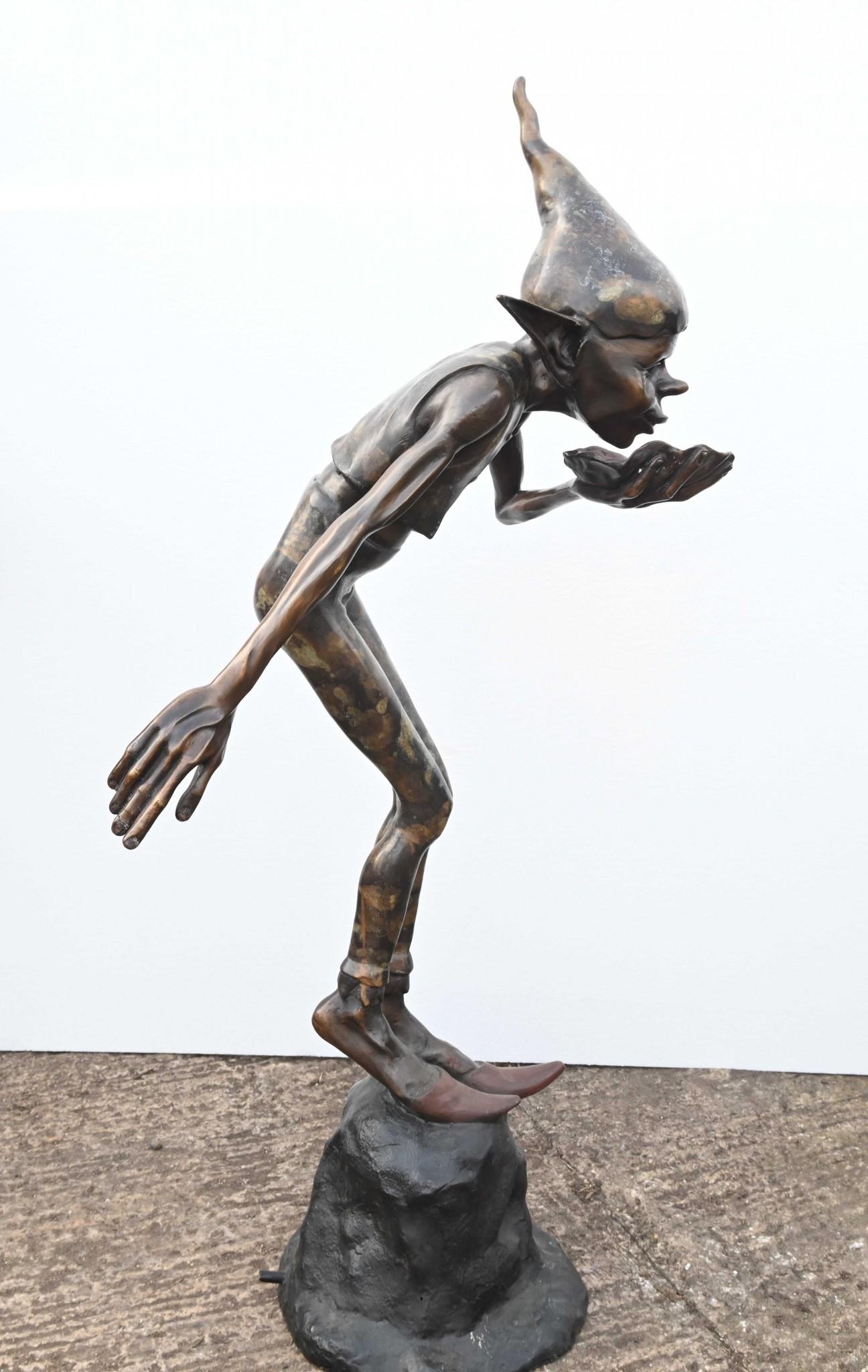 Bronze Pixie Fountain Fairey Goblin Statue 6