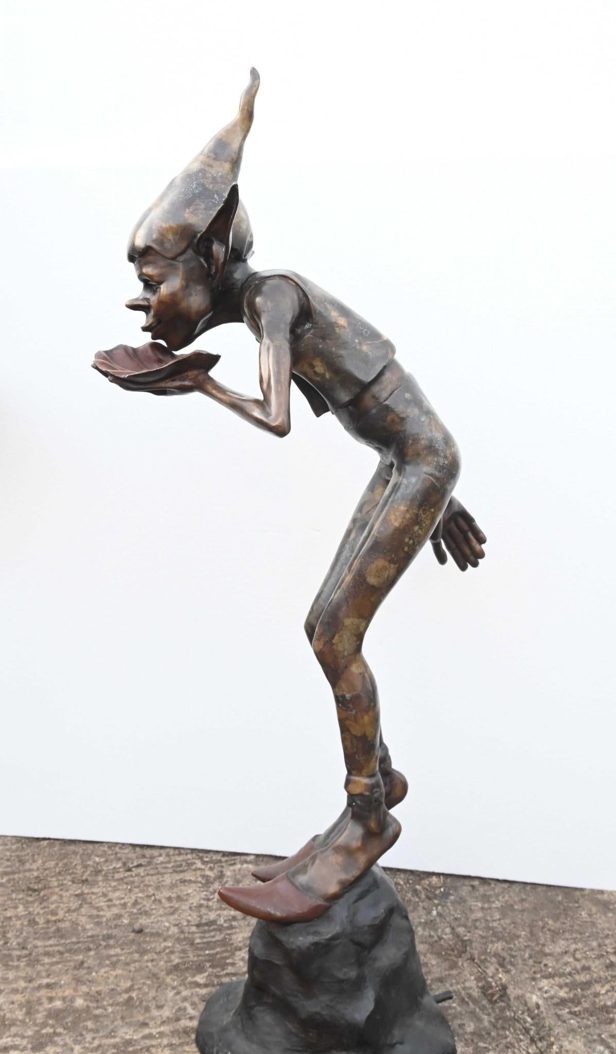 Bronze Pixie Fountain Fairey Goblin Statue 1