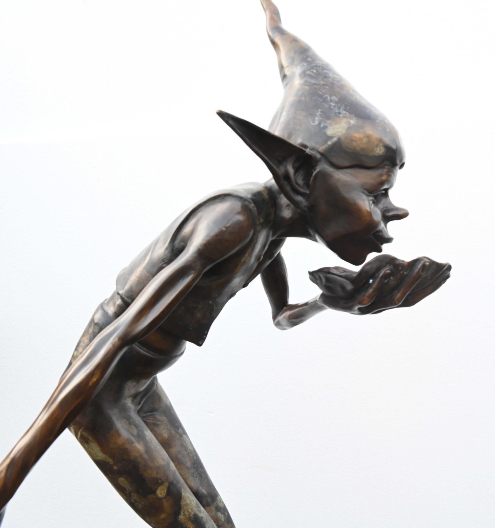 Bronze Pixie Fountain Fairey Goblin Statue 4