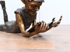 Bronze Pixie Statue Reading Fairey Elph Garden Casting