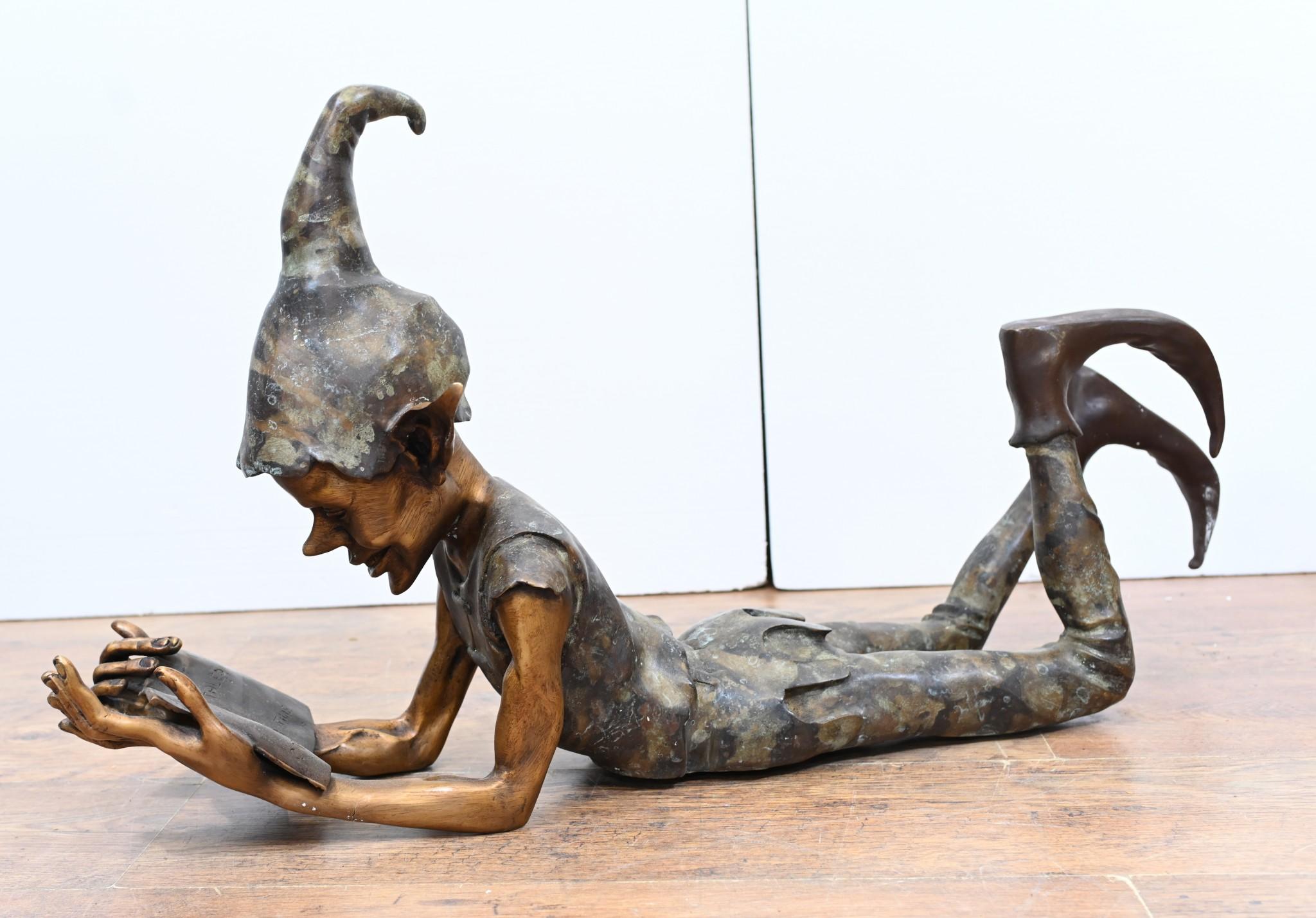 Bronzo Statua Pixie in bronzo Reading Fairey Elph Garden Casting in vendita