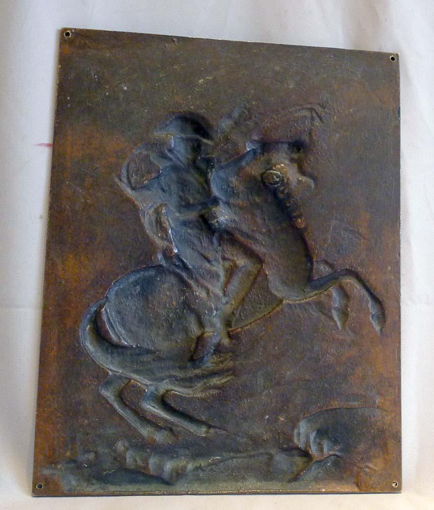 Grand Tour Bronze Plaque of Napoleon Crossing the Alps after the Painting by David For Sale