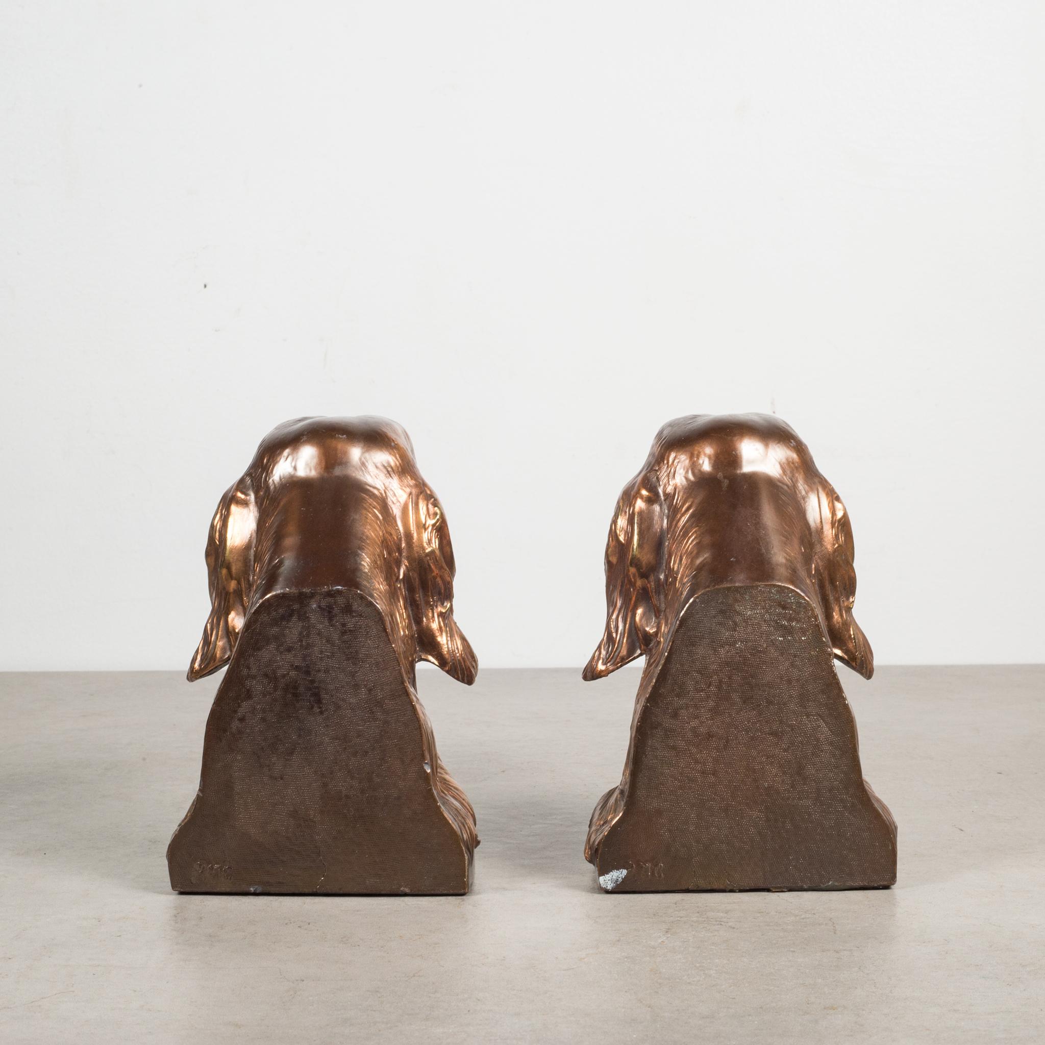 Bronze-Plated Dog Bookends, circa 1940 In Good Condition In San Francisco, CA