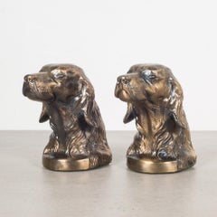 Bronze-Plated Dog Bookends, circa 1940