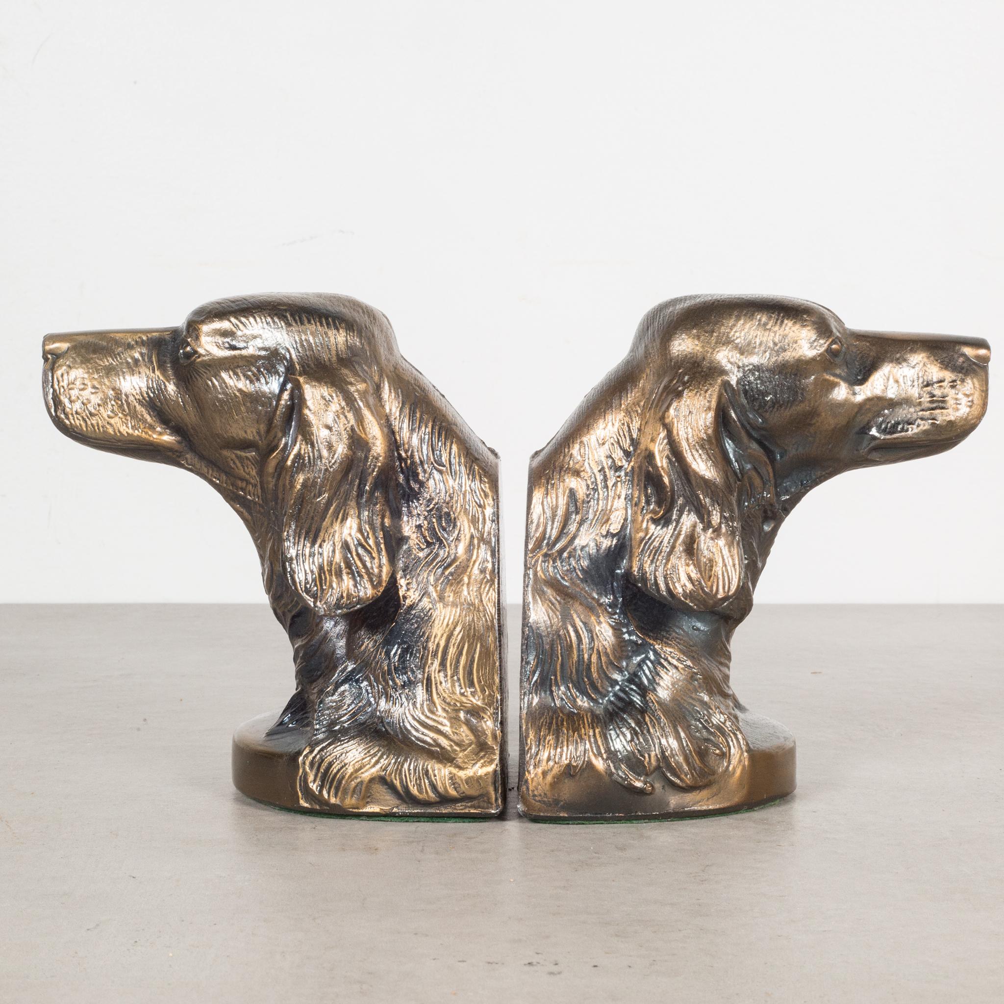 Bronze-Plated Dog Bookends, circa 1940 In Good Condition In San Francisco, CA