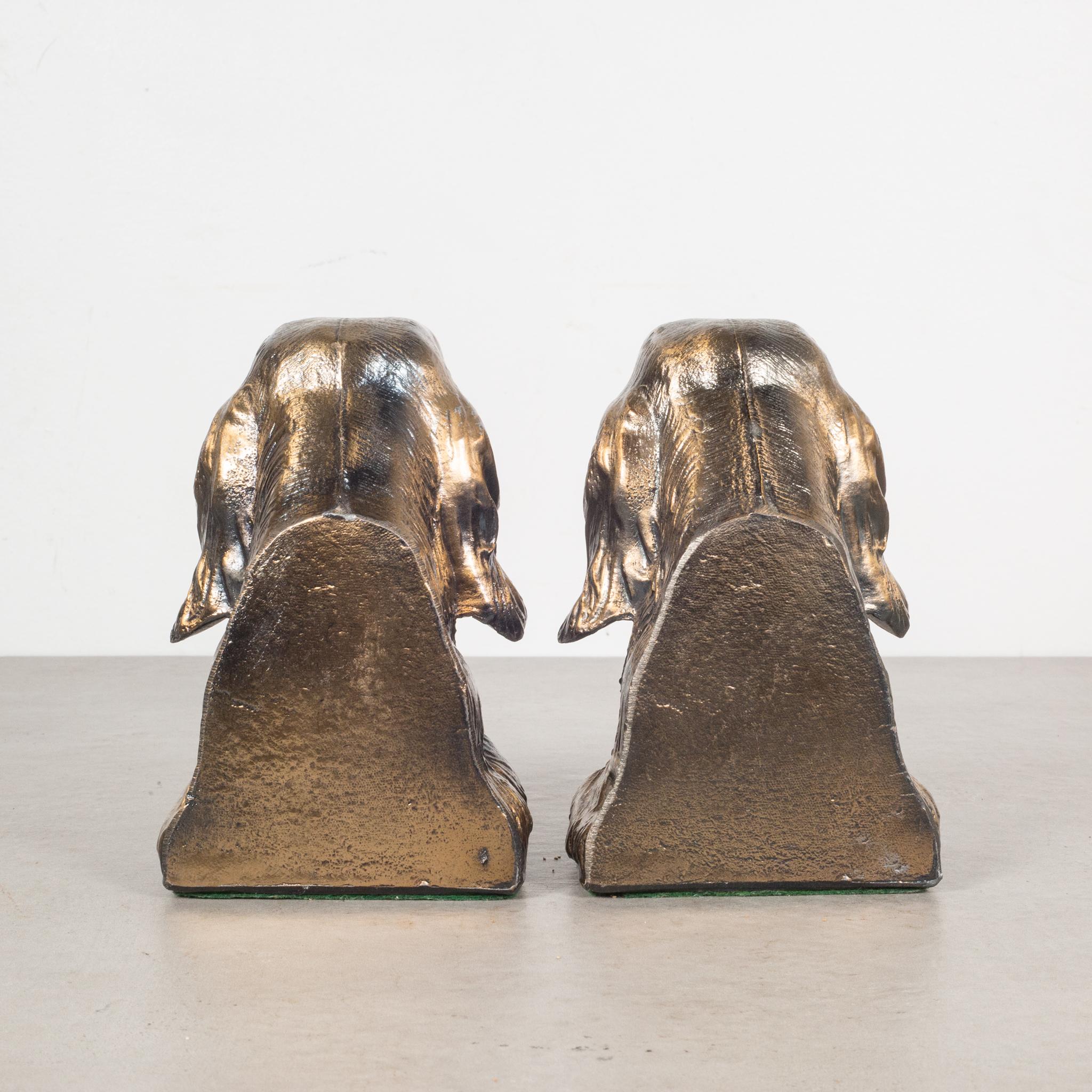 20th Century Bronze-Plated Dog Bookends, circa 1940