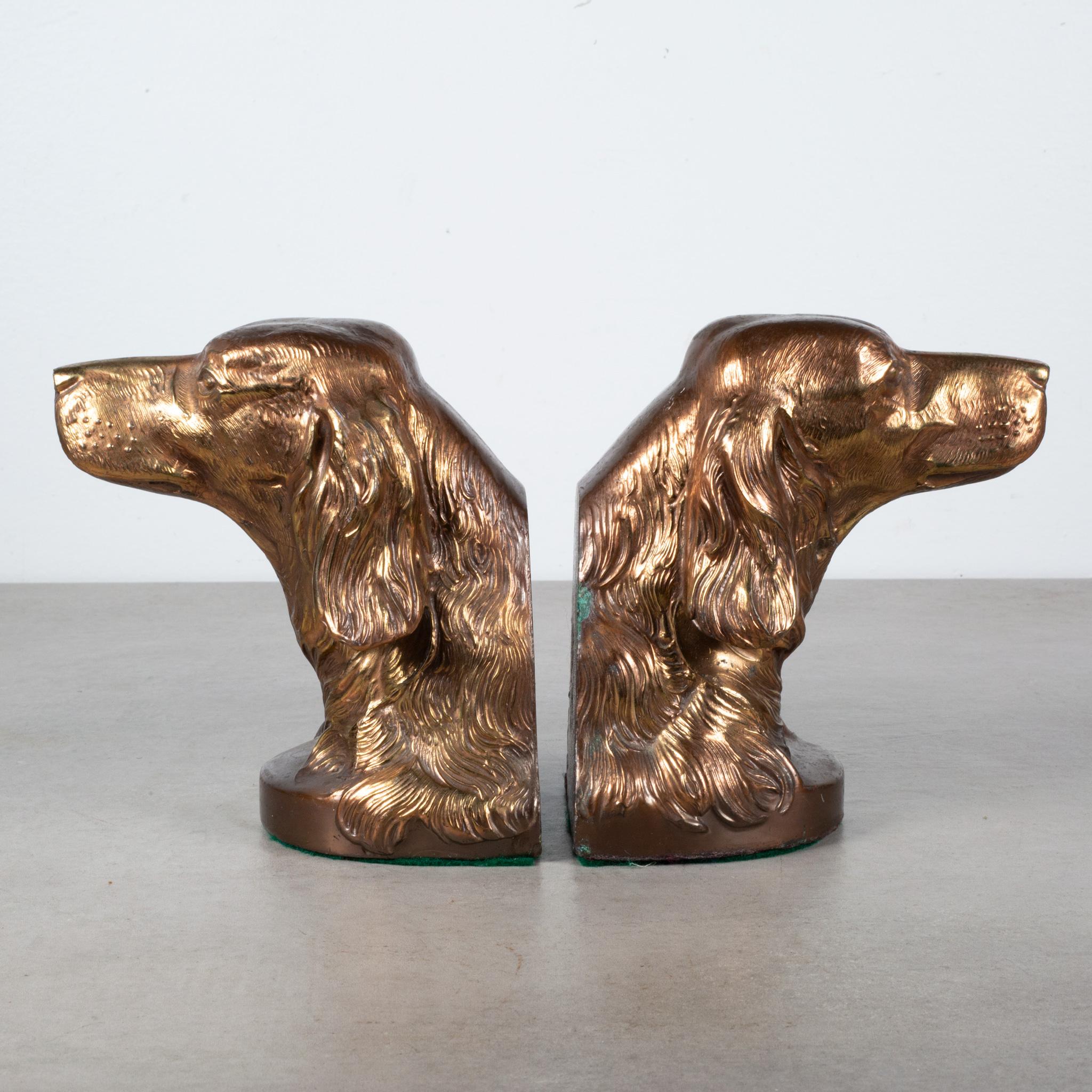 Industrial Bronze-Plated Dog Bookends, circa 1940  (FREE SHIPPING) For Sale