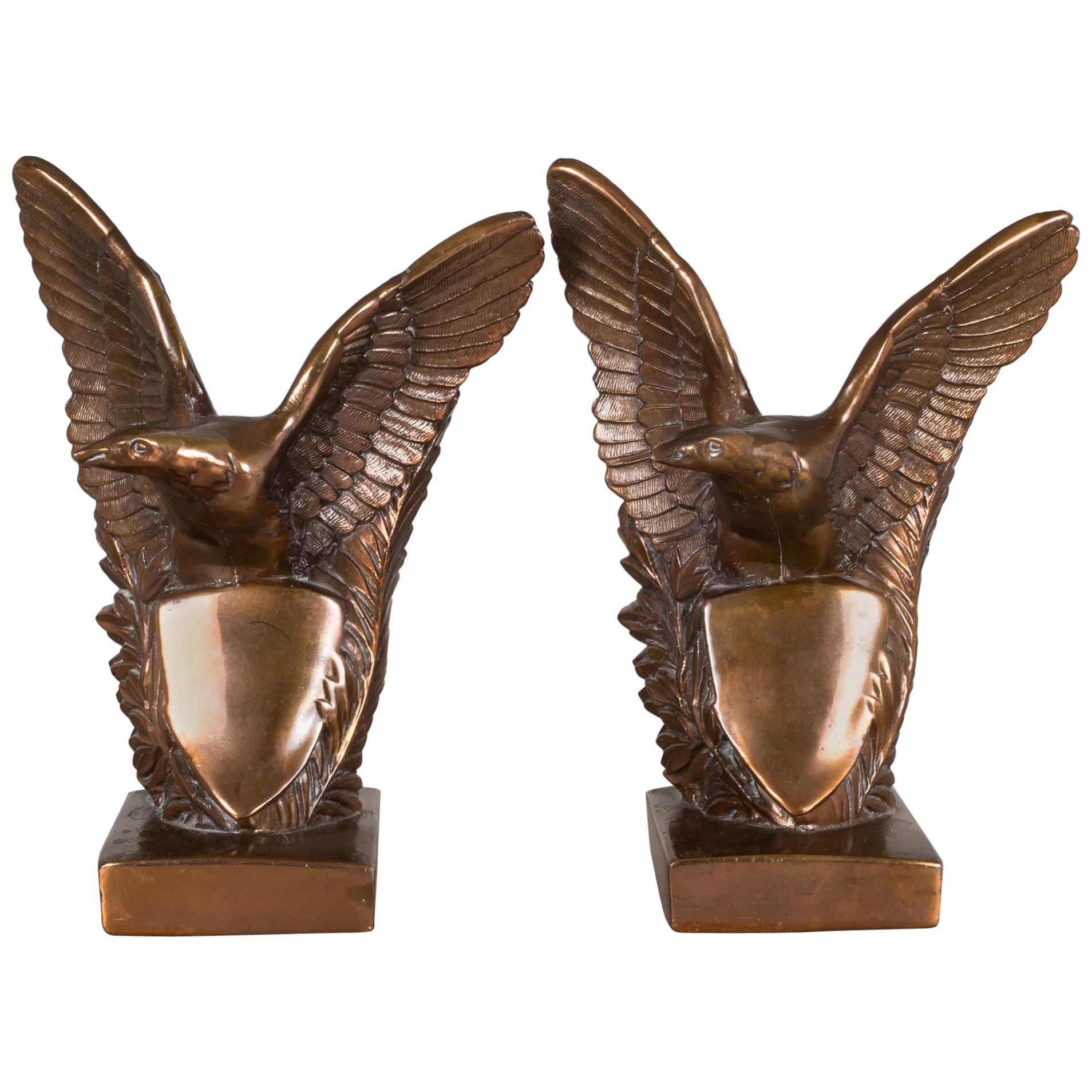 Bronze-Plated Eagle Bookends, circa 1940