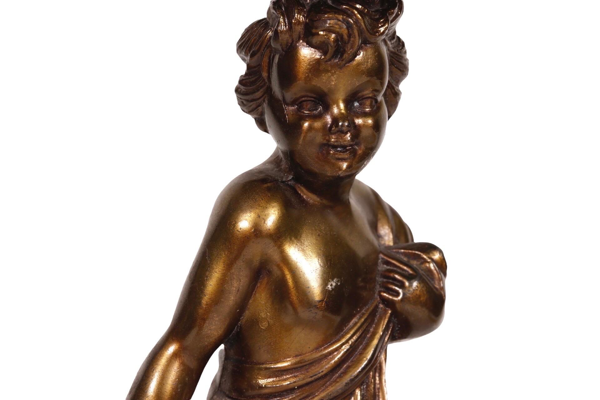 Metal Bronze Plated Figural Compotier For Sale