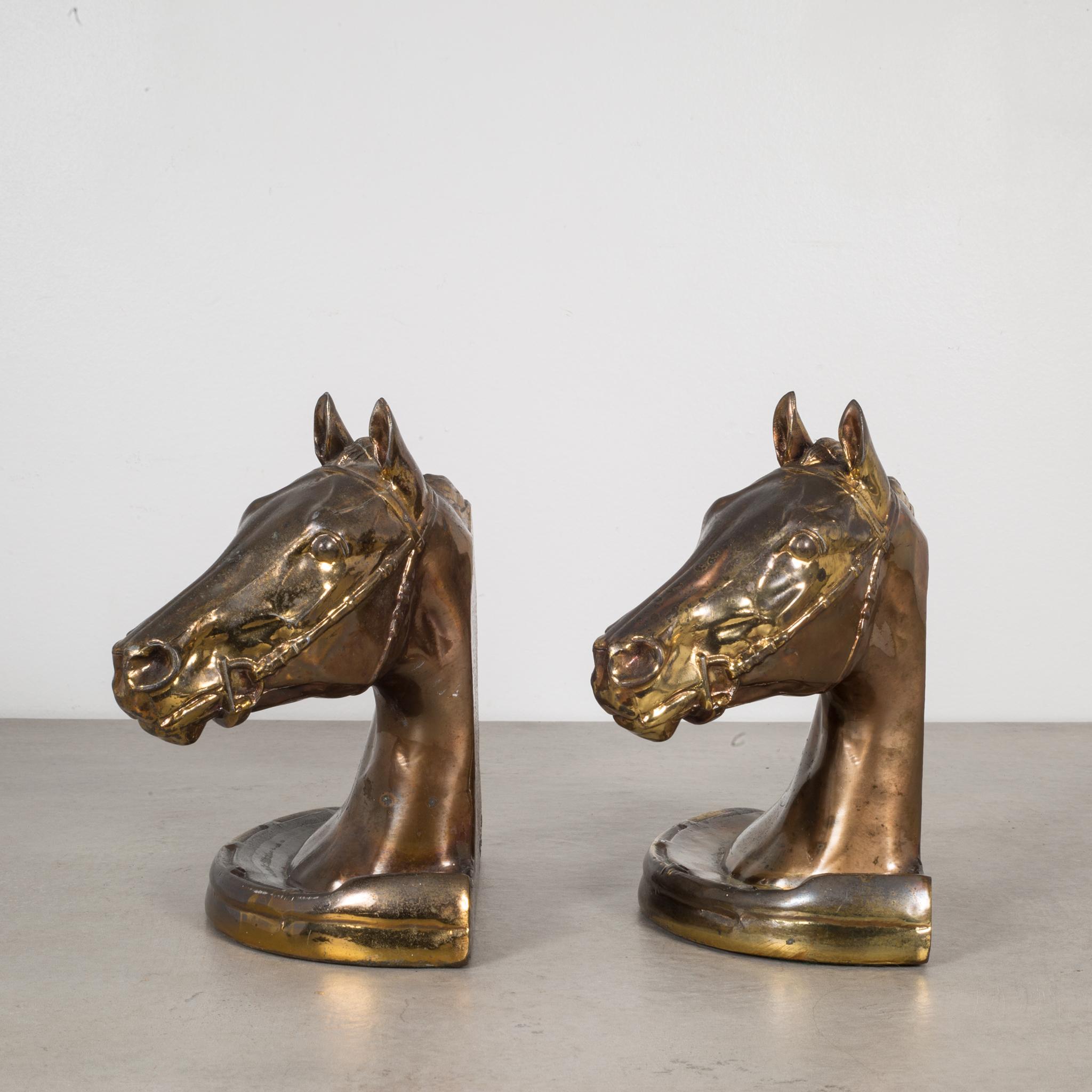 Art Deco Bronze Plated Horse Head Bookends by Glady's Brown and Dodge, circa 1930