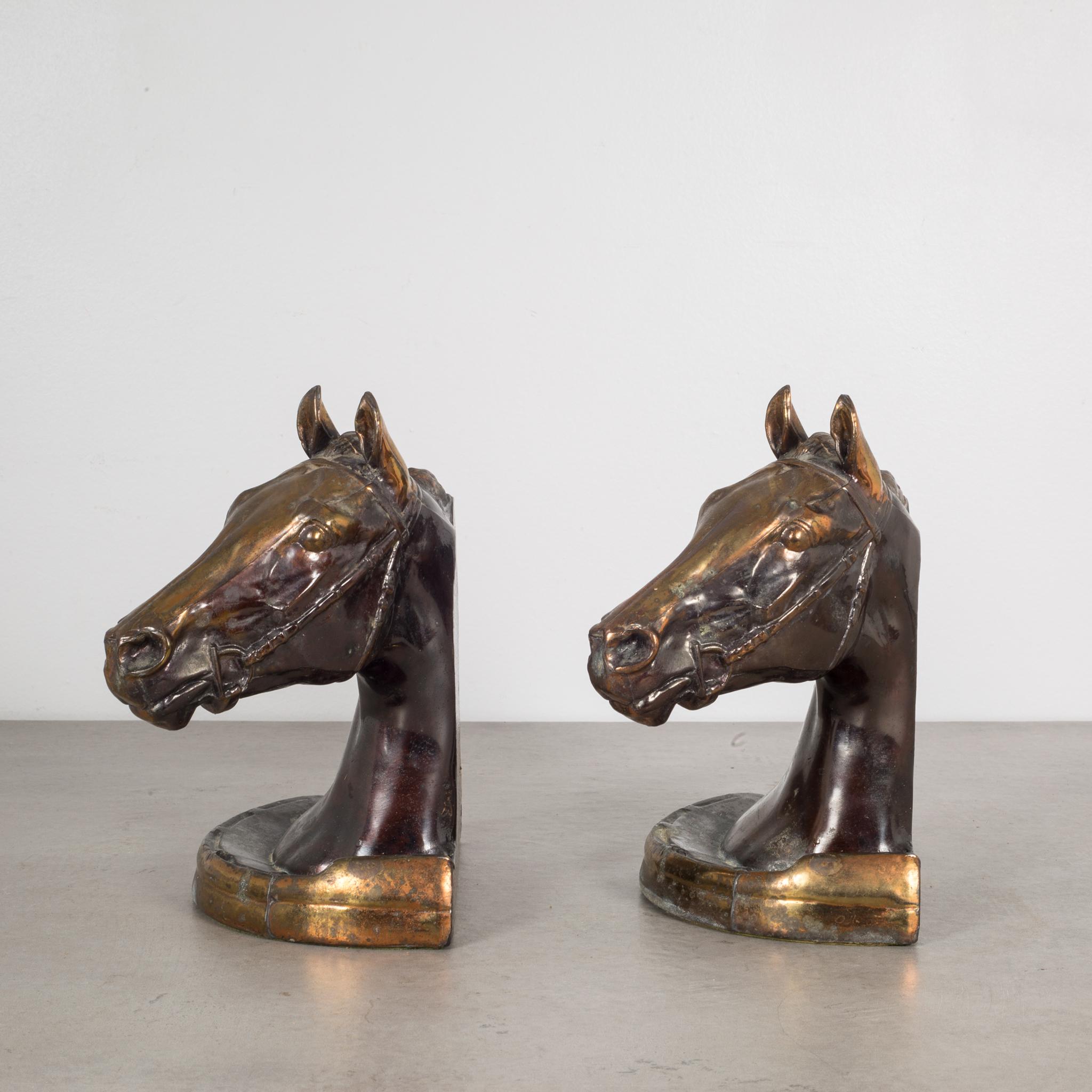 Art Deco Bronze Plated Horse Head Bookends by Glady's Brown and Dodge circa 1930
