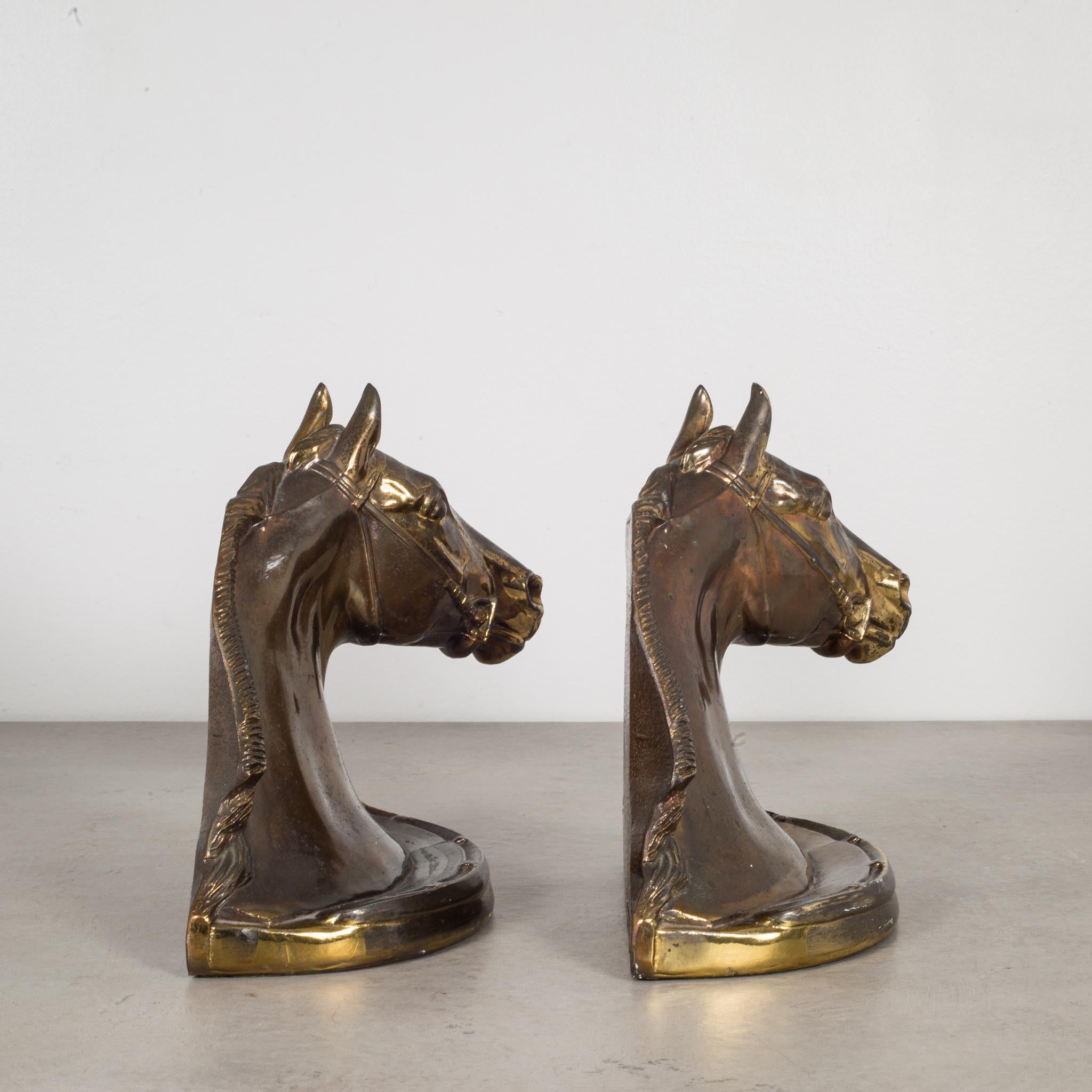 Bronze Plated Horse Head Bookends by Glady's Brown and Dodge, circa 1930 In Good Condition In San Francisco, CA