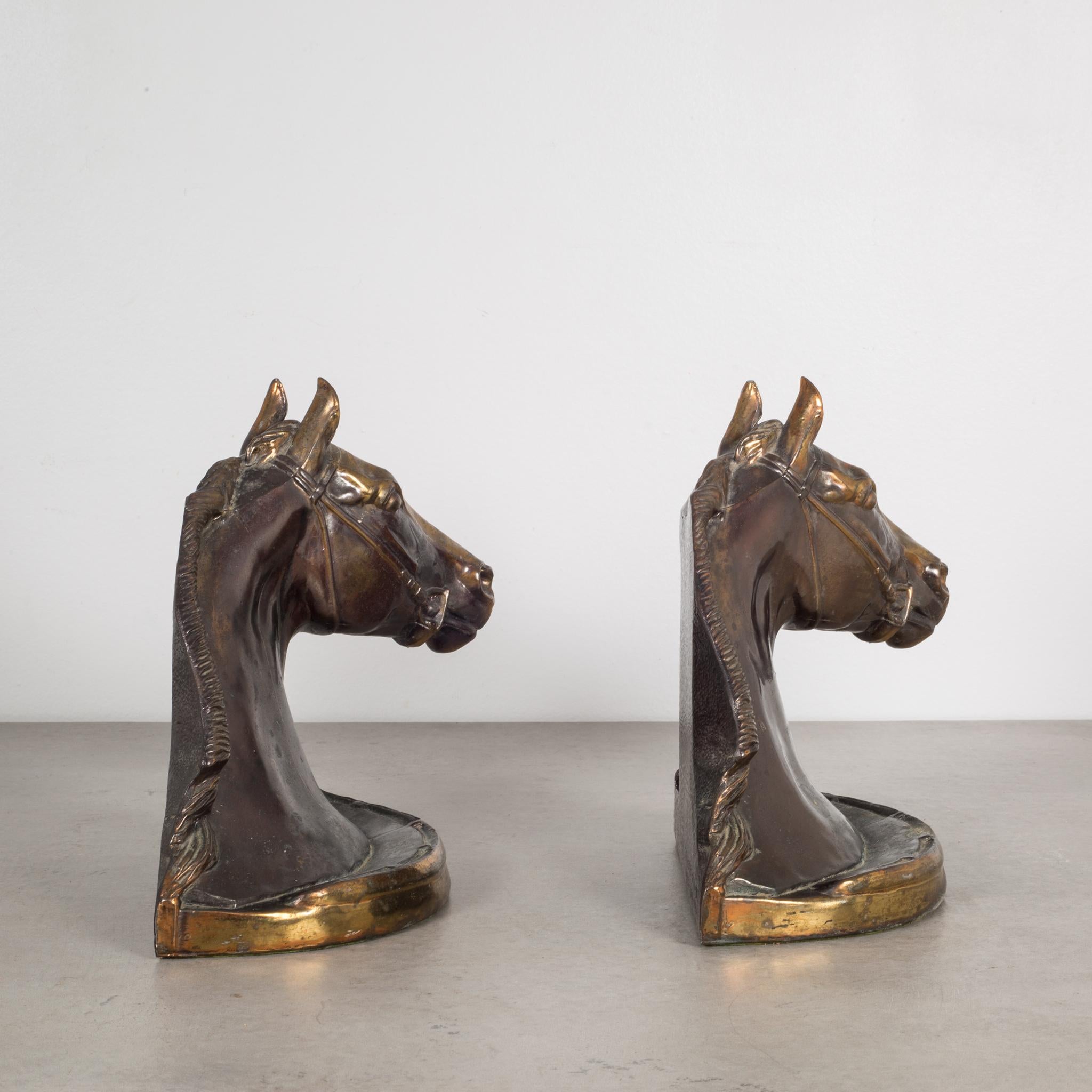 Bronze Plated Horse Head Bookends by Glady's Brown and Dodge circa 1930 In Good Condition In San Francisco, CA