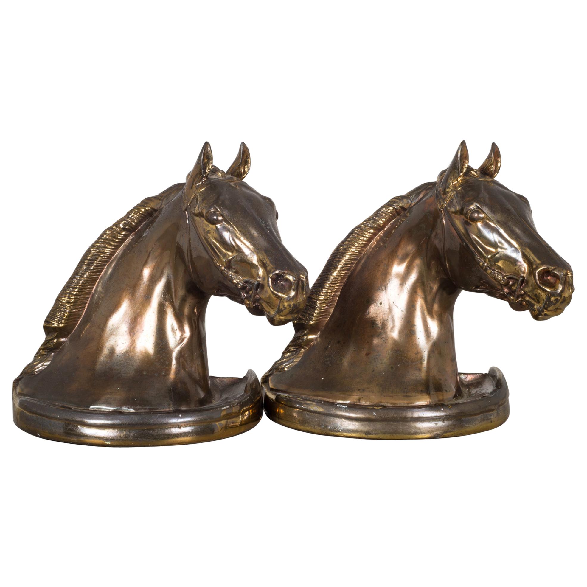 Bronze Plated Horse Head Bookends by Glady's Brown and Dodge, circa 1930