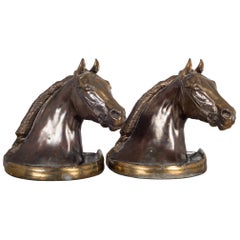 Bronze Plated Horse Head Bookends by Glady's Brown and Dodge circa 1930