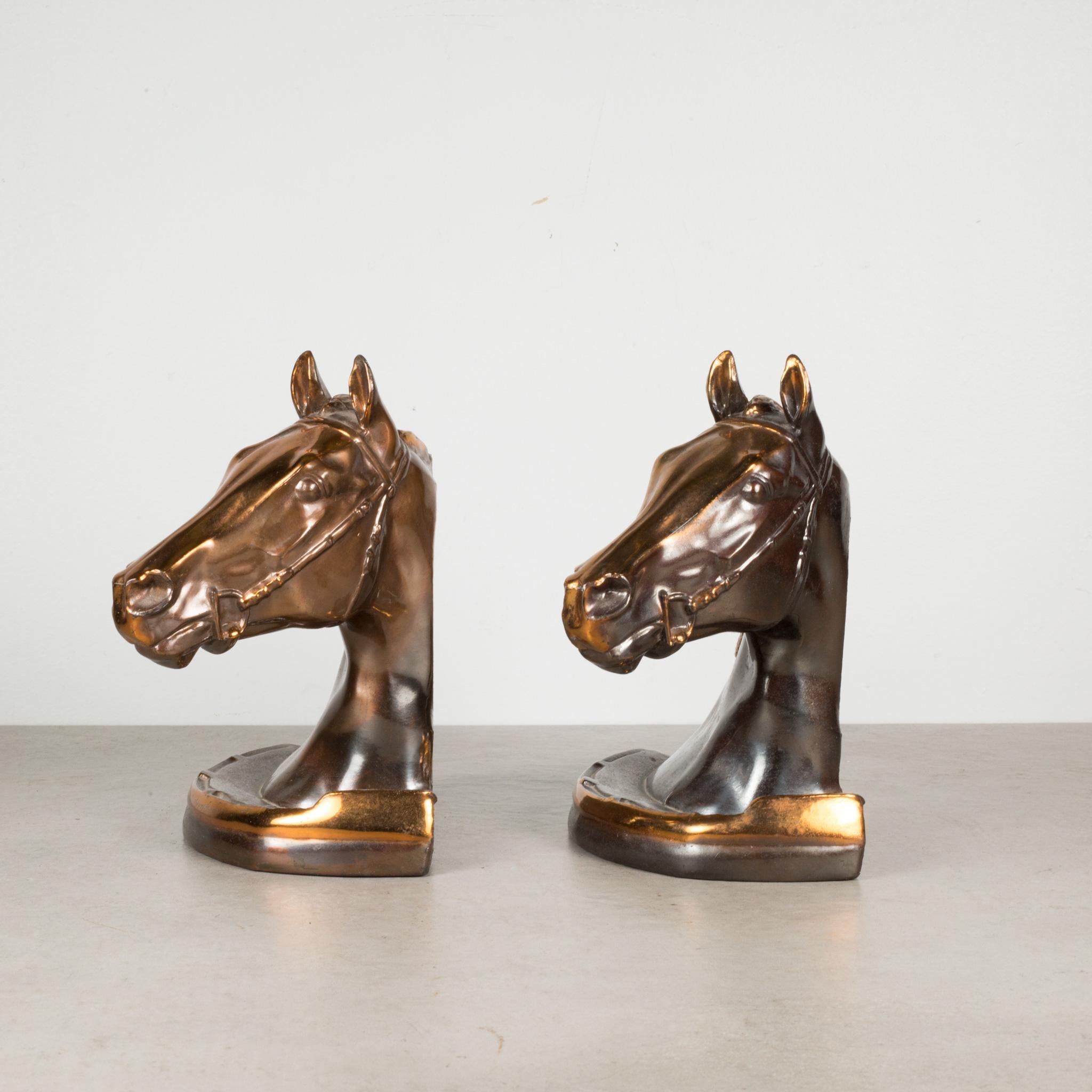 Art Deco Bronze Plated Horse Head Bookends by Glady's Brown and Dodge, c.1946