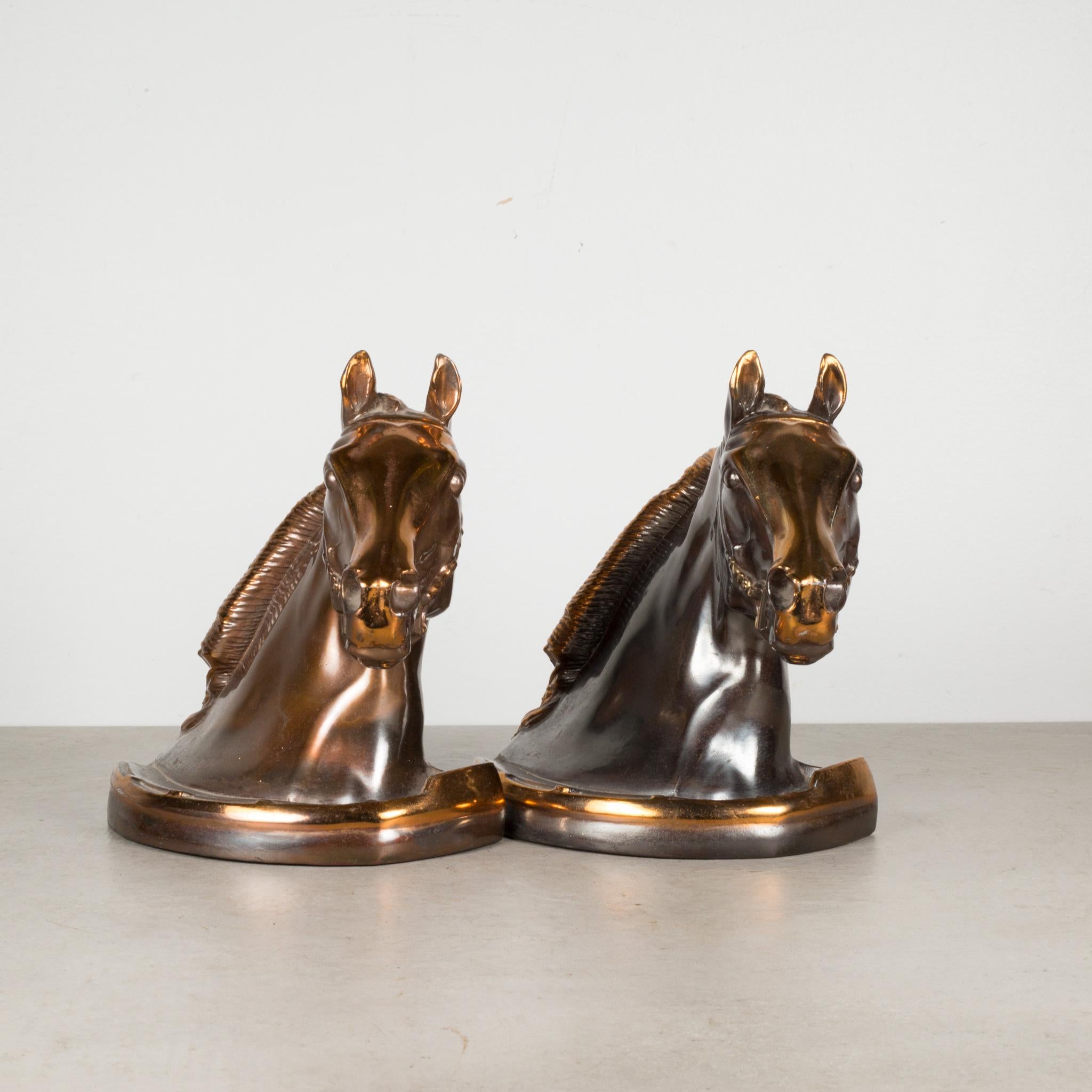 20th Century Bronze Plated Horse Head Bookends by Glady's Brown and Dodge, c.1946